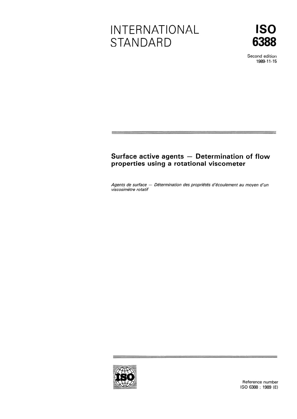 Первая страница стандарта ISO 6388:1989
