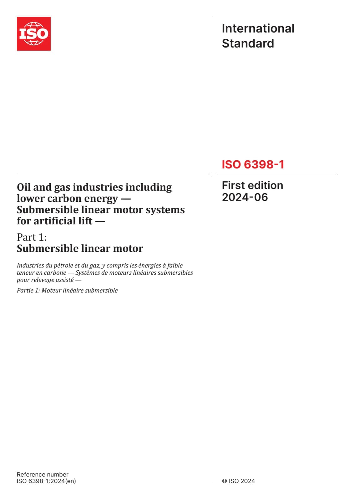 Первая страница стандарта ISO 6398-1:2024