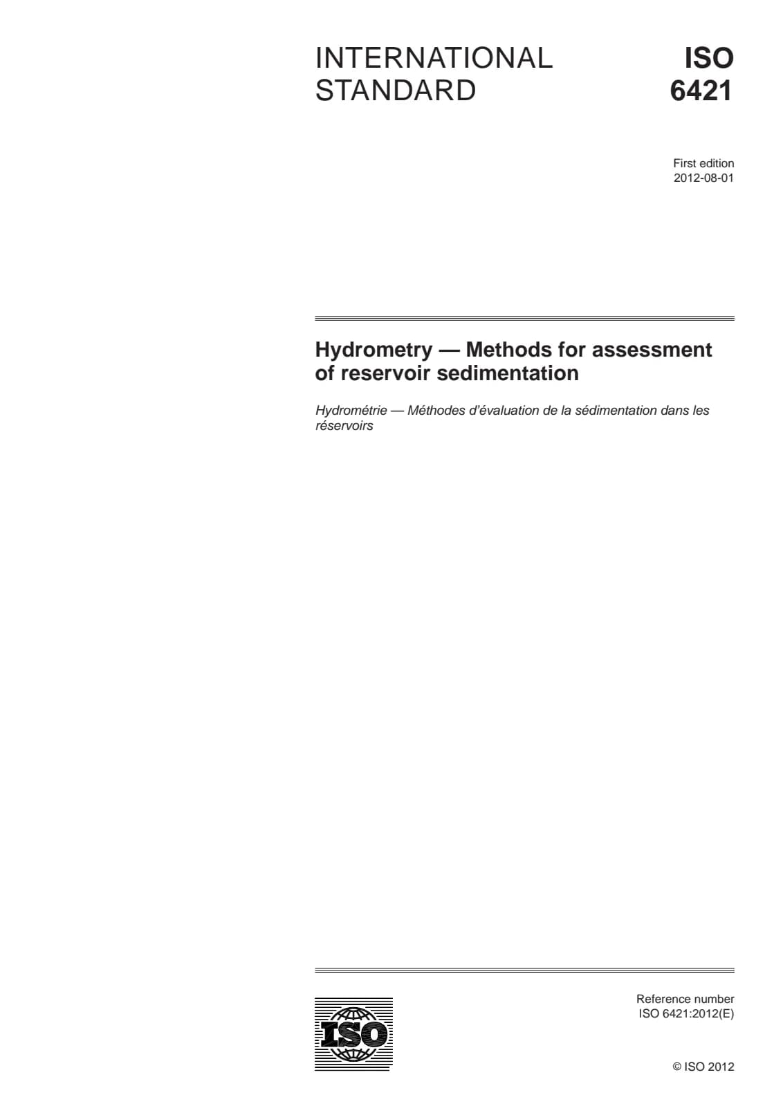 Первая страница стандарта ISO 6421:2012