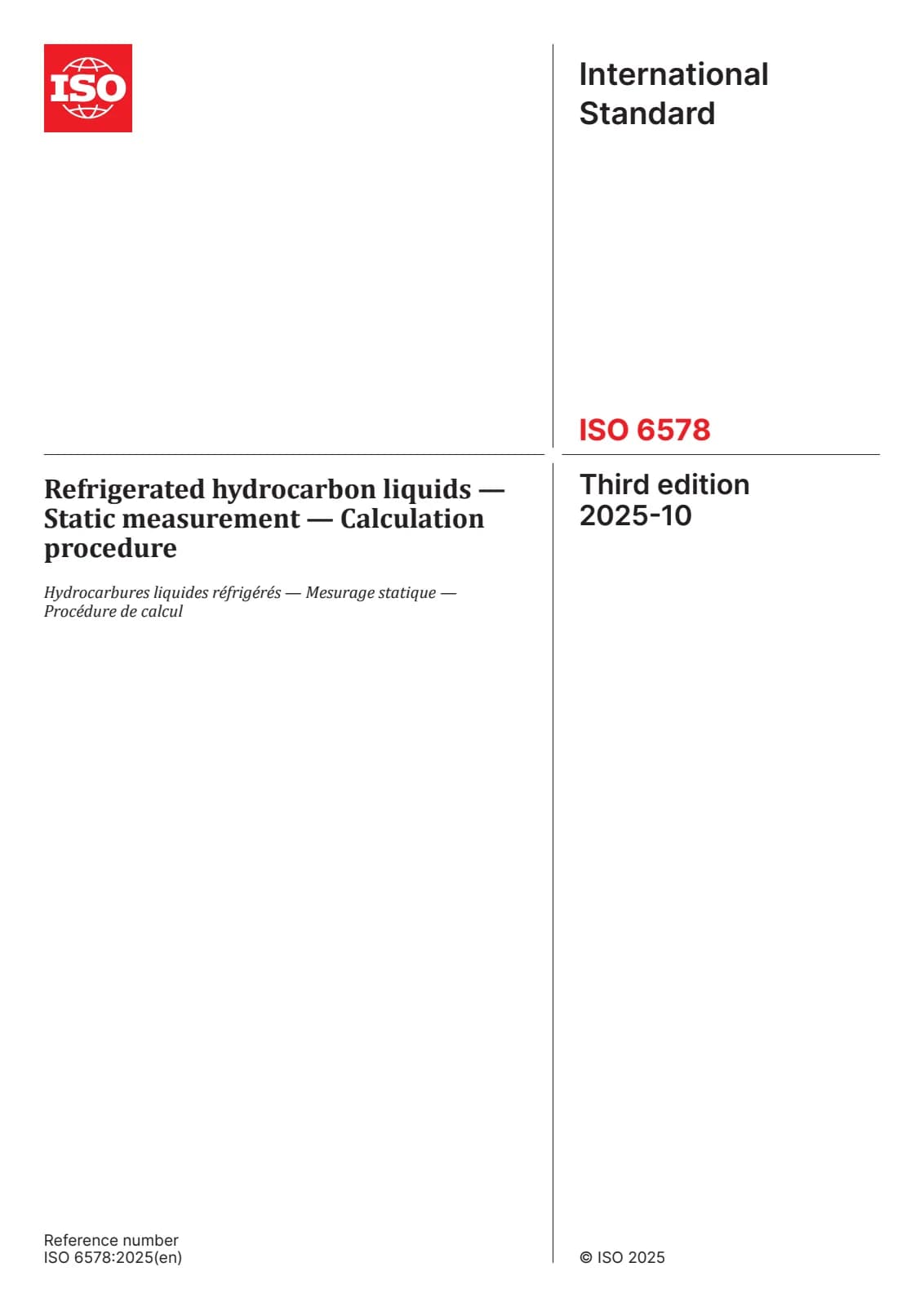 Первая страница стандарта ISO 6578:2025