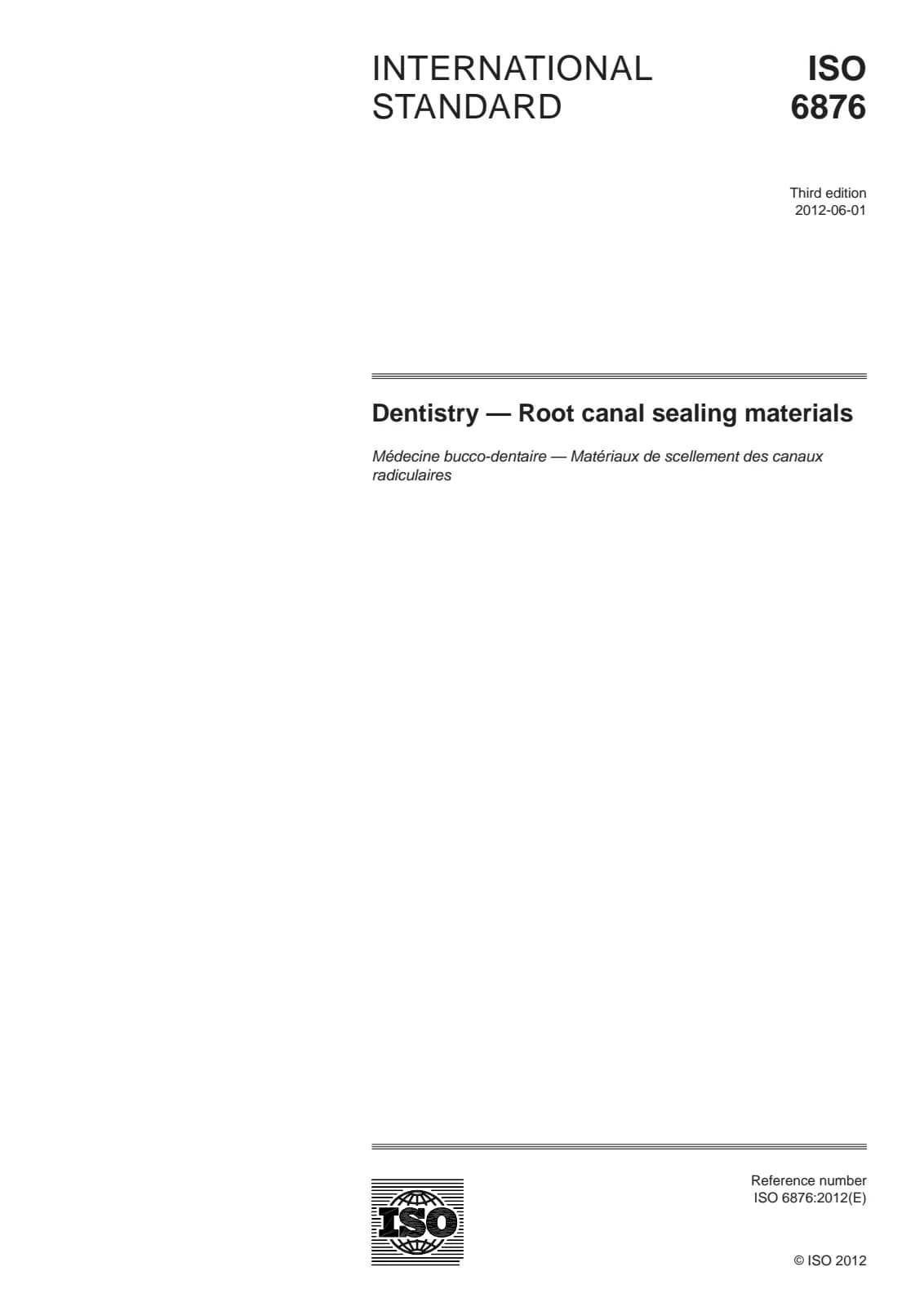 Первая страница стандарта ISO 6876:2012