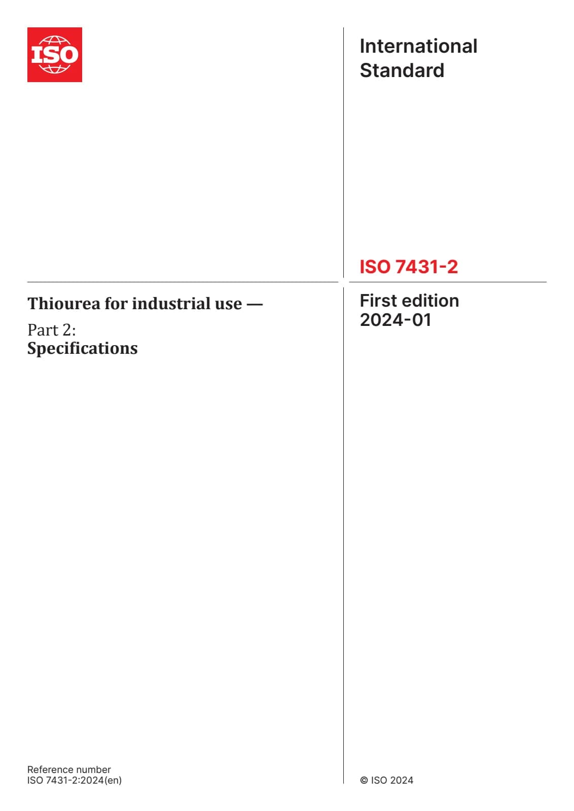 Первая страница стандарта ISO 7431-2:2024