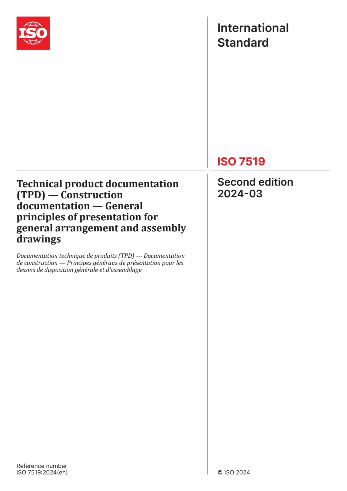 Первая страница стандарта ISO 7519:2024