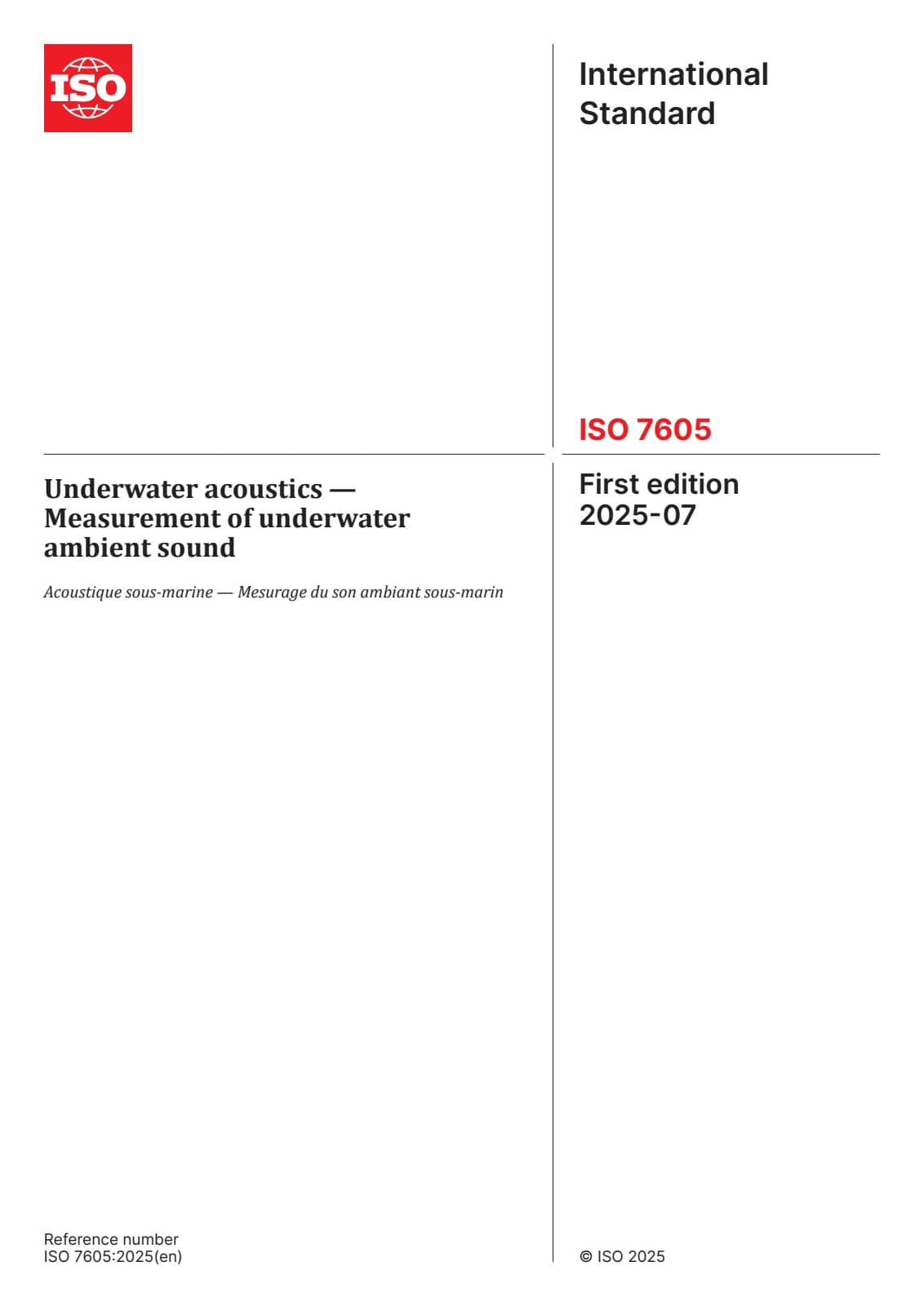 Первая страница стандарта ISO 7605:2025
