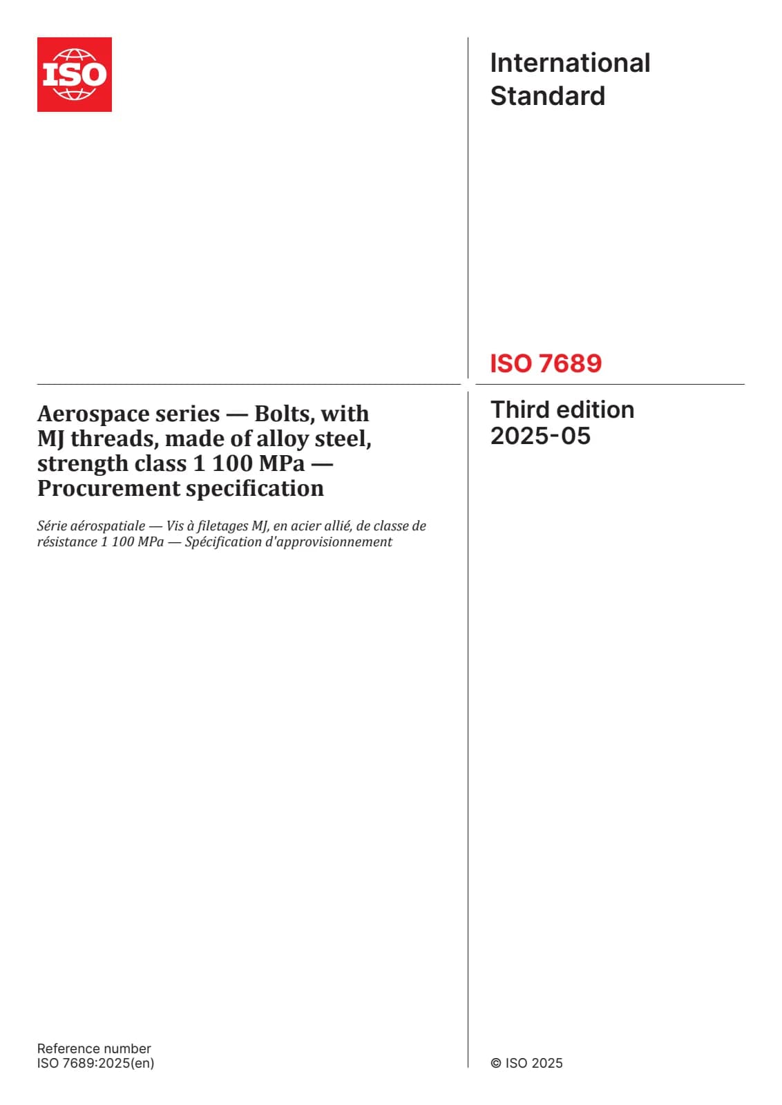 Первая страница стандарта ISO 7689:2025