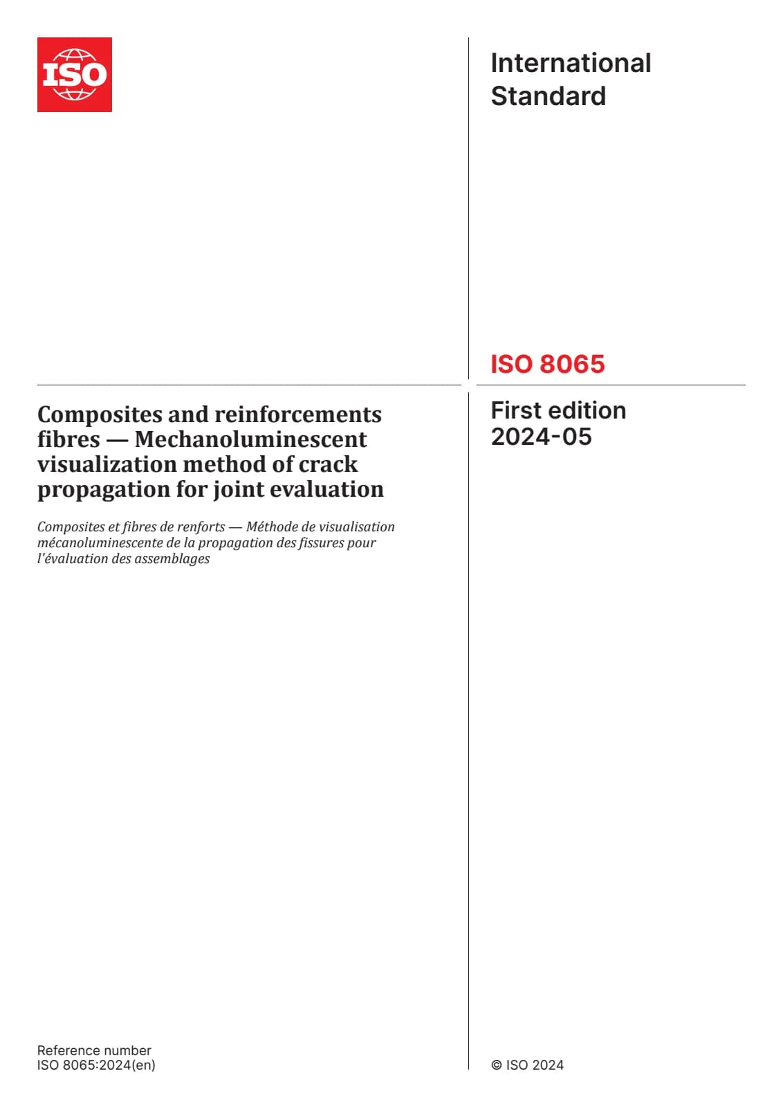 Первая страница стандарта ISO 8065:2024