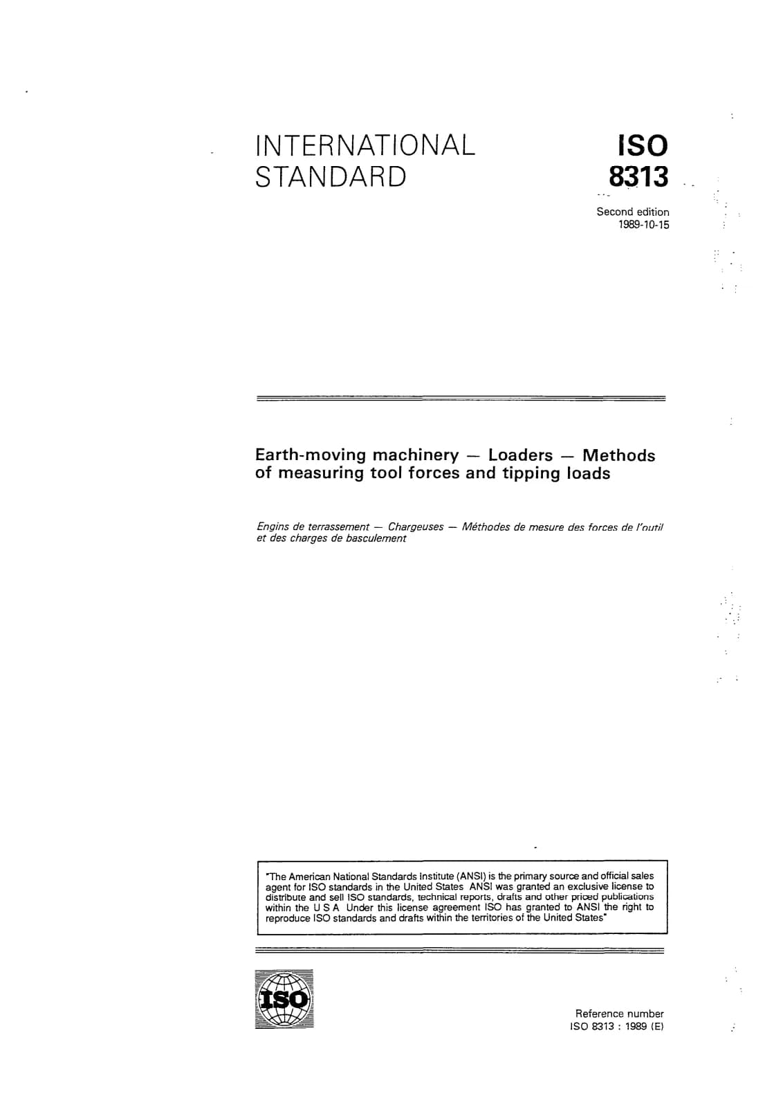 Первая страница стандарта ISO 8313:1989