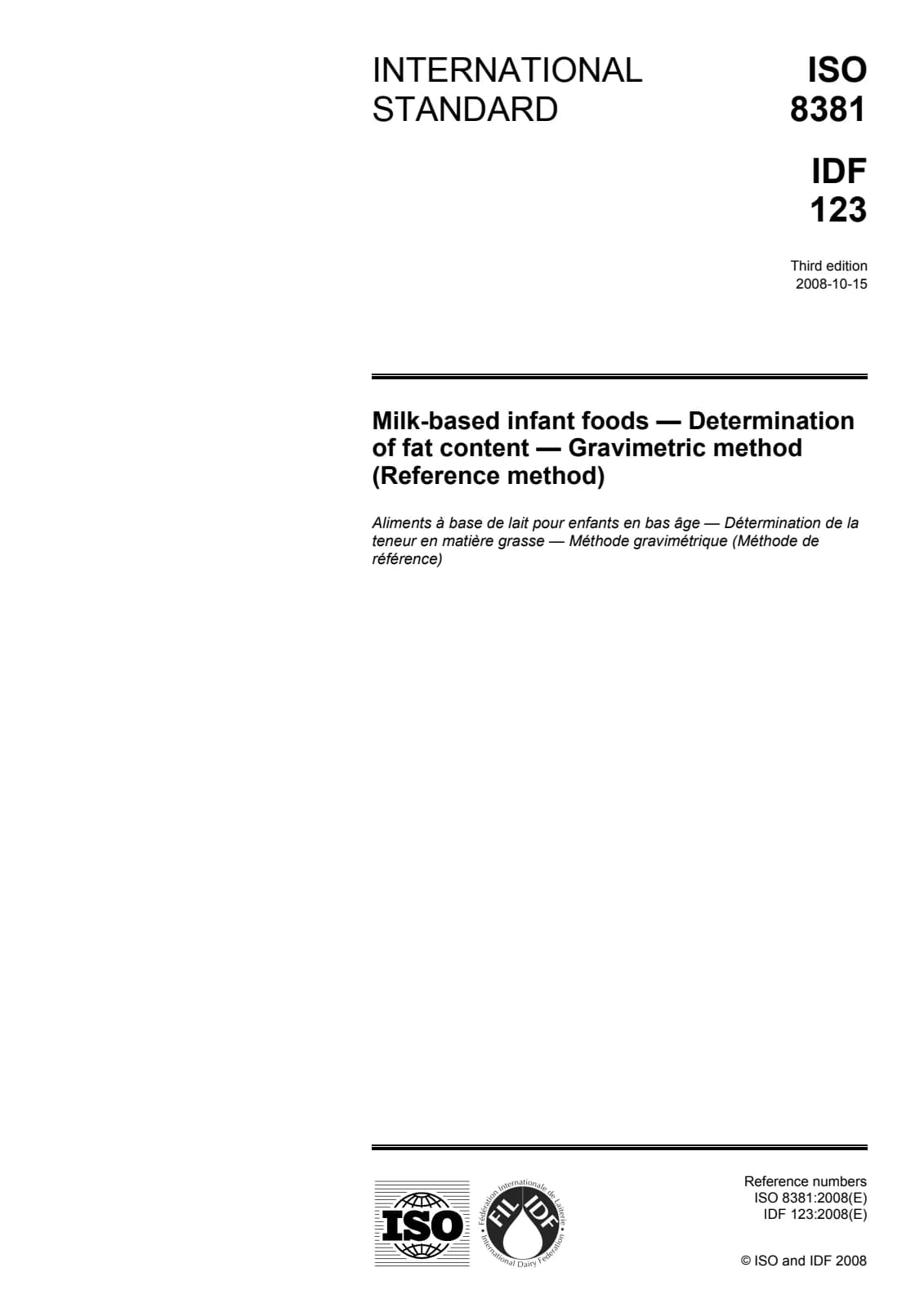 Первая страница стандарта ISO 8381:2008