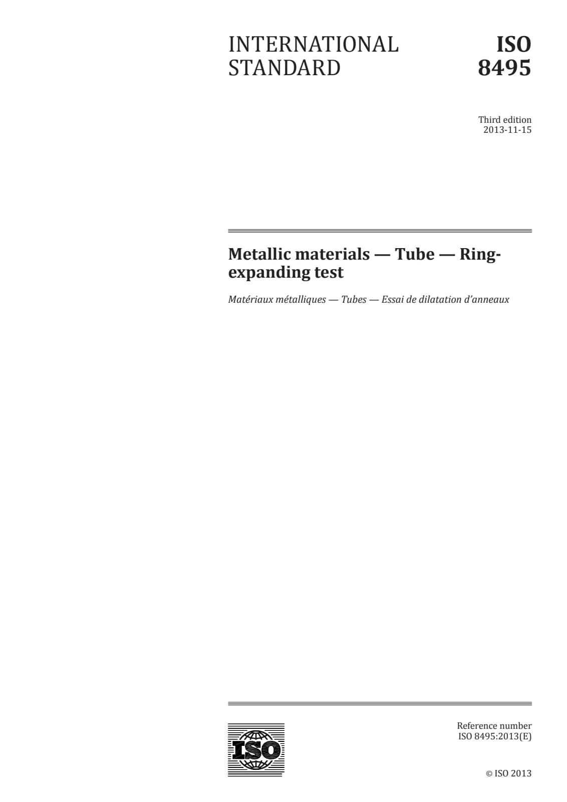 Первая страница стандарта ISO 8495:2013