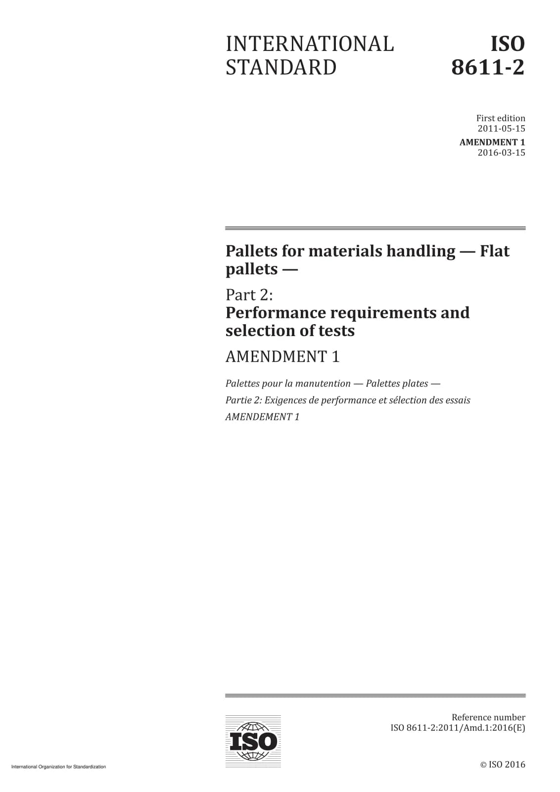 Первая страница стандарта ISO 8611-2:2011
