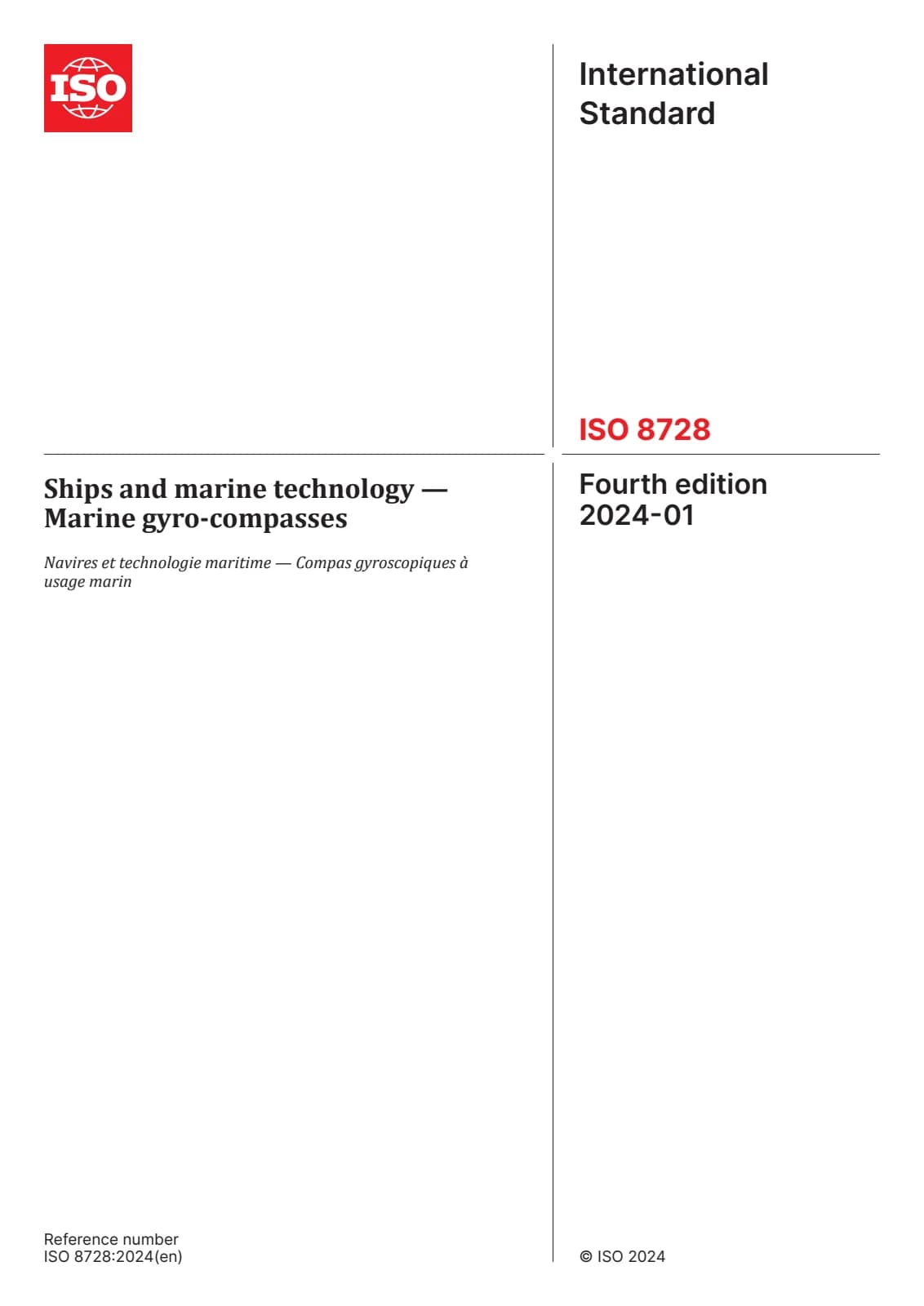 Первая страница стандарта ISO 8728:2024