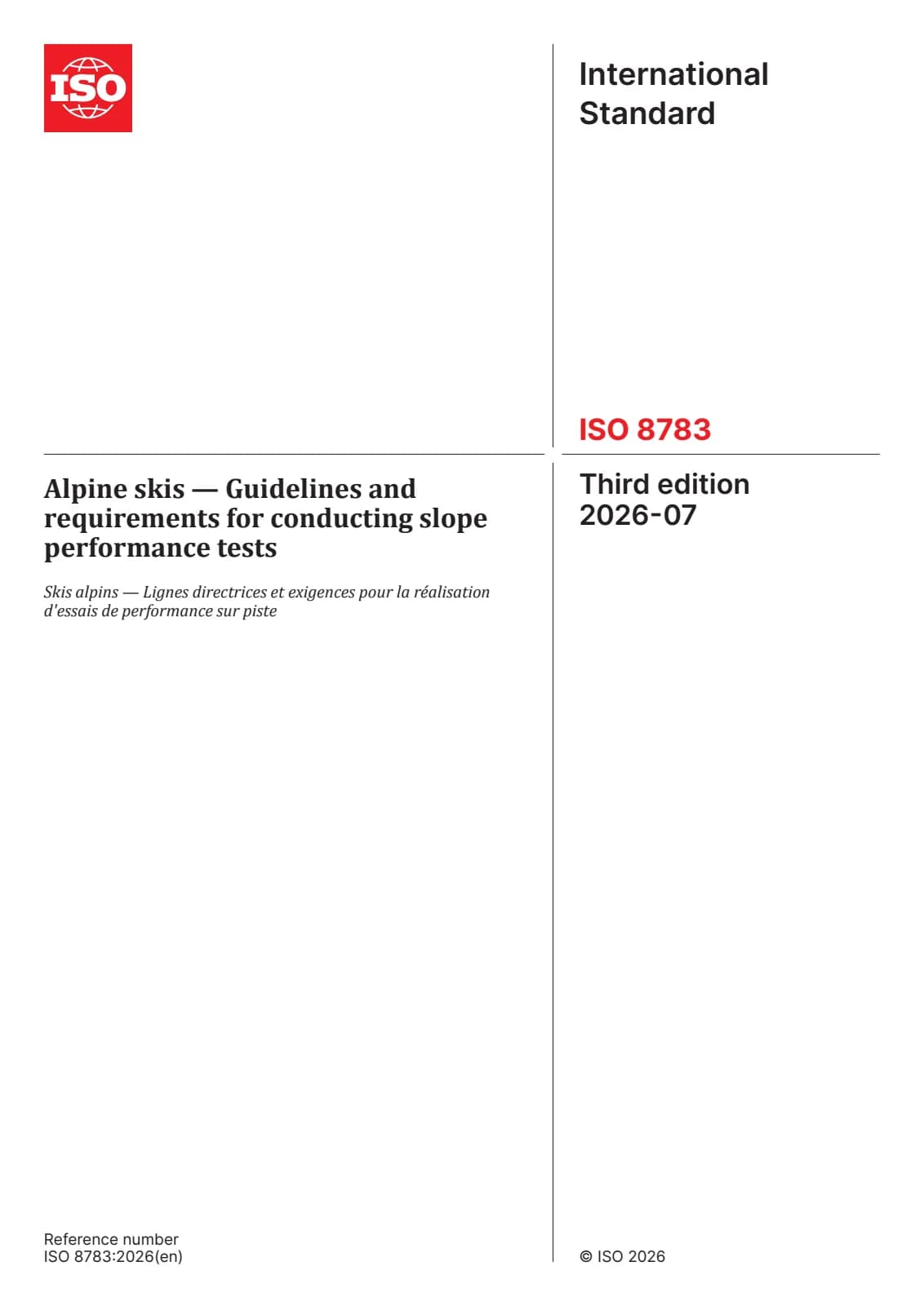 Первая страница стандарта ISO 8783:2026