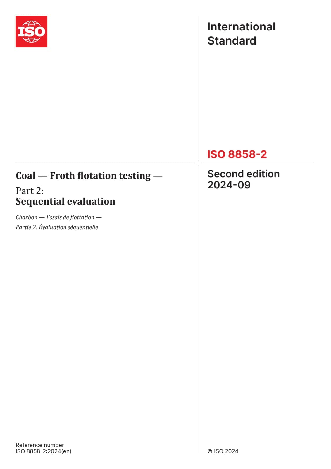 Первая страница стандарта ISO 8858-2:2024