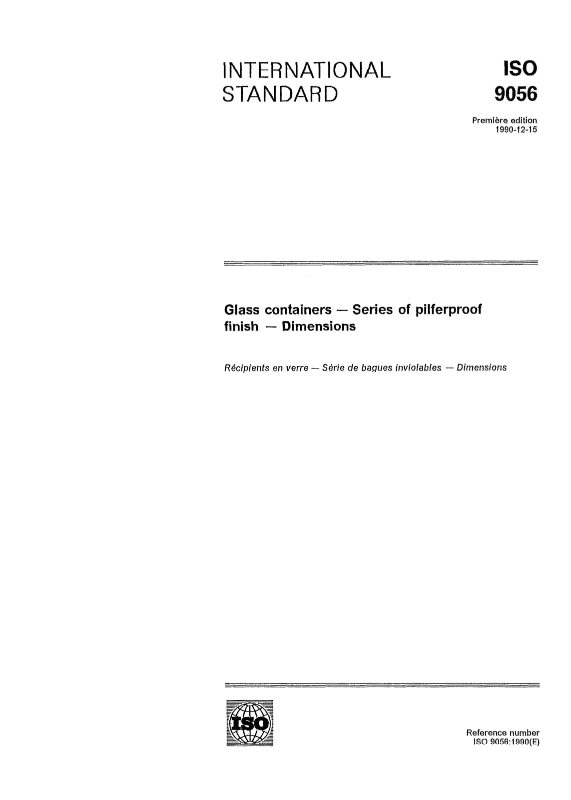 Первая страница стандарта ISO 9056:1990