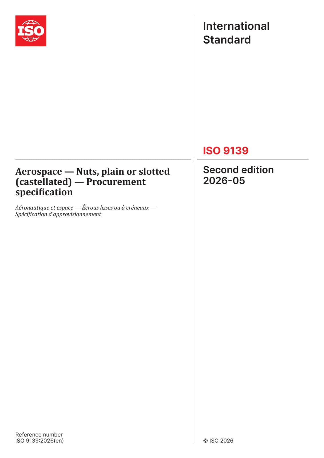 Первая страница стандарта ISO 9139:2026