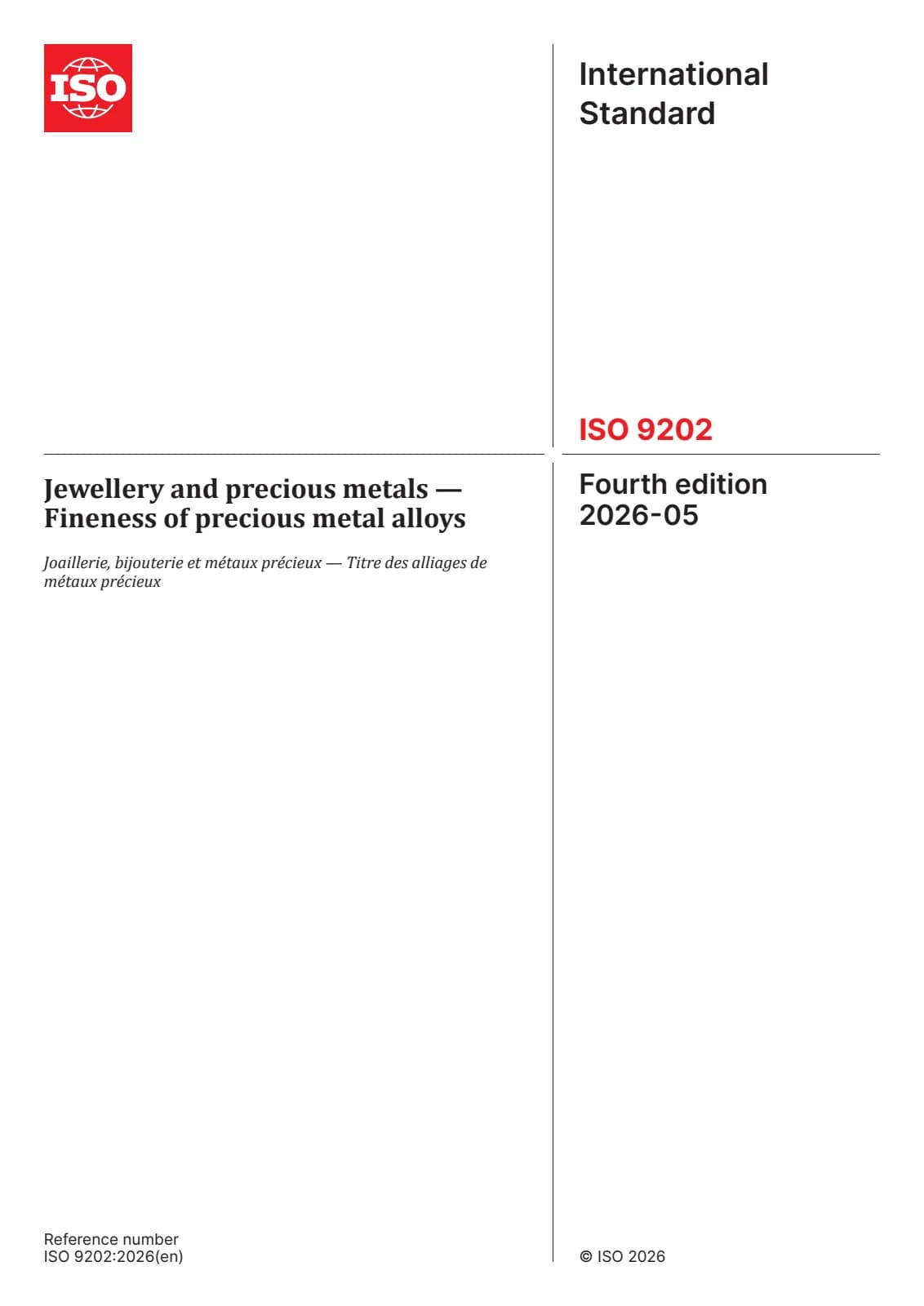Первая страница стандарта ISO 9202:2026