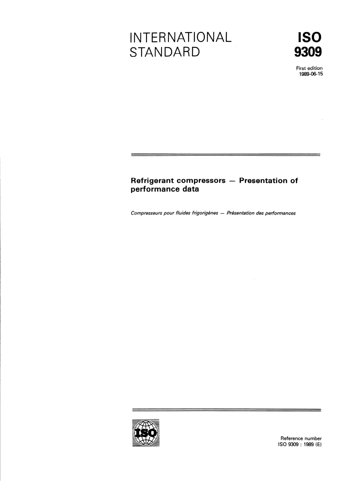 Первая страница стандарта ISO 9309:1989