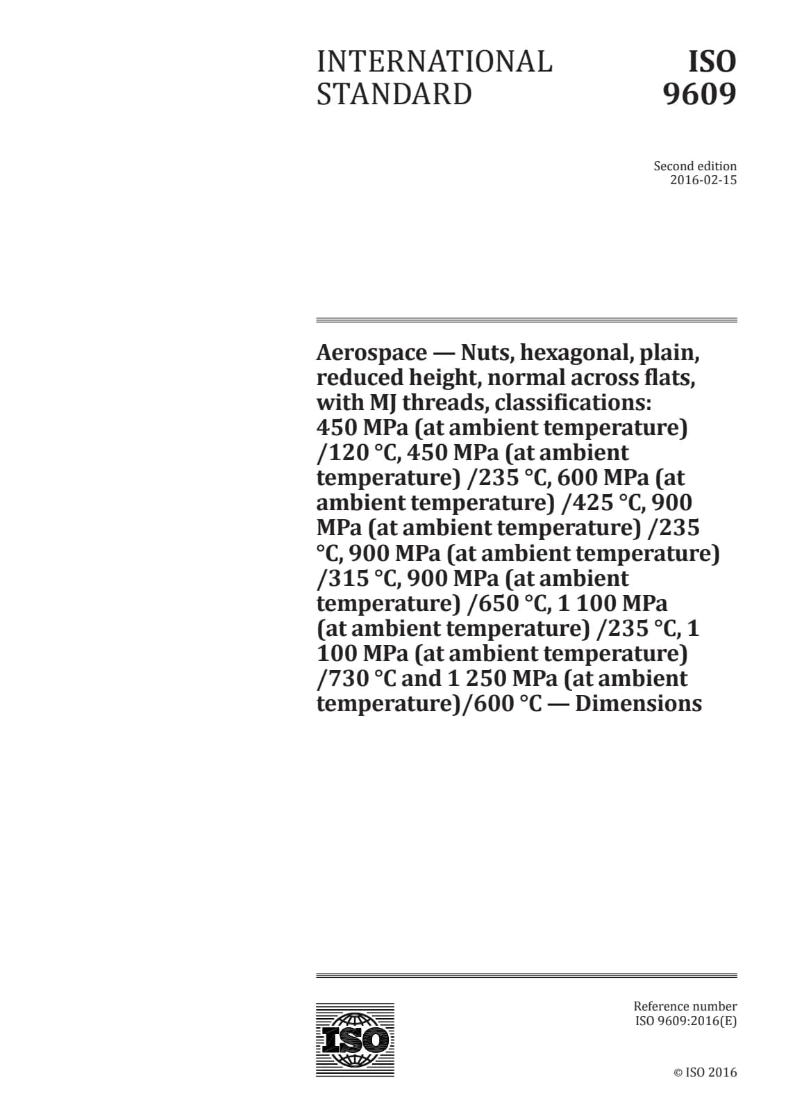 Первая страница стандарта ISO 9609:2016