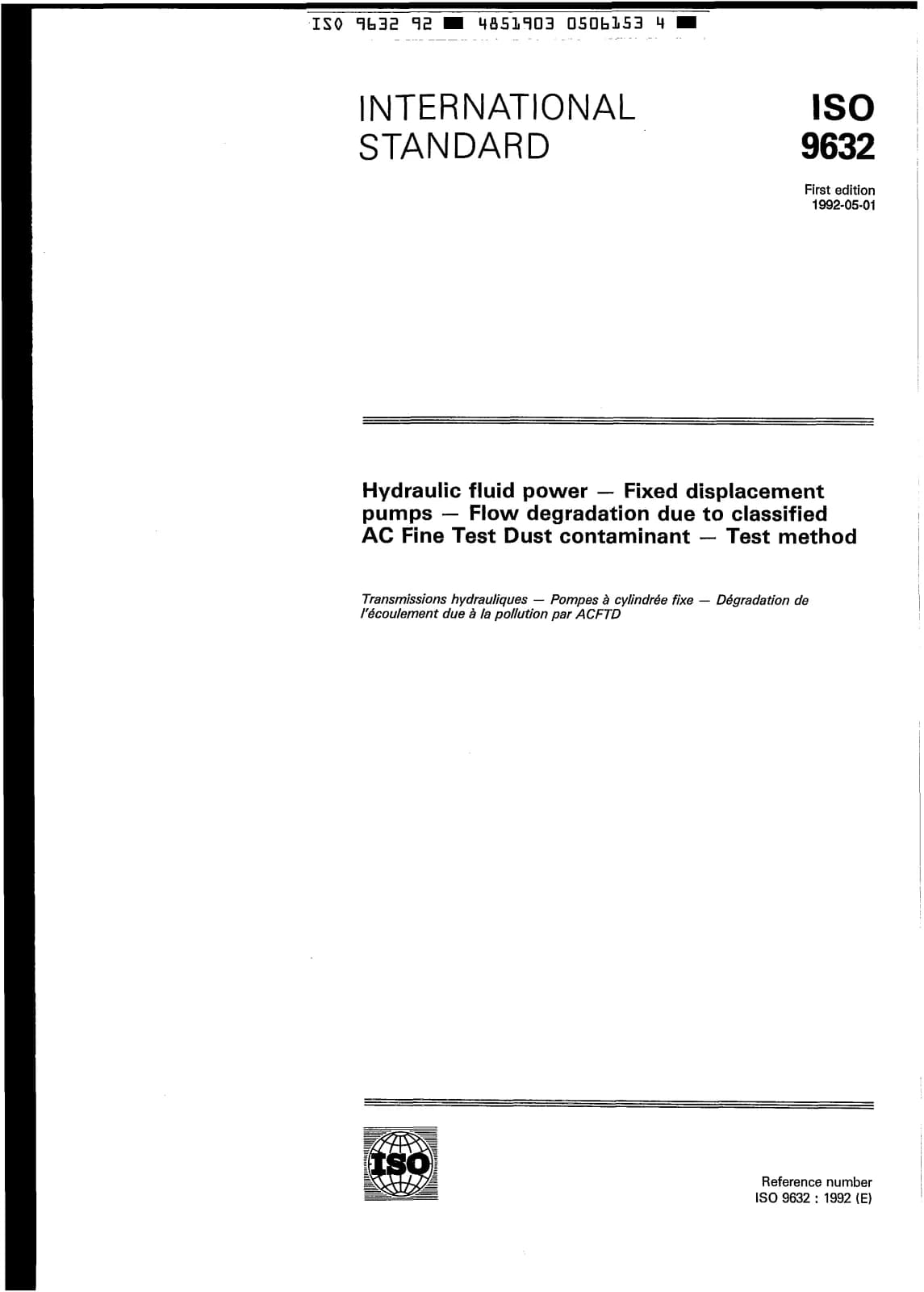 Первая страница стандарта ISO 9632:1992