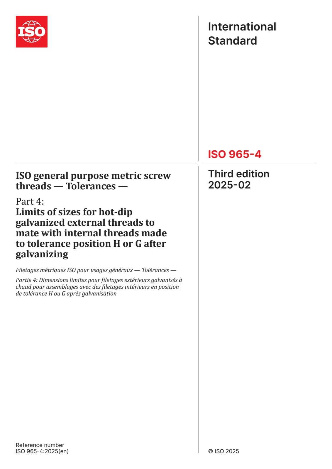 Первая страница стандарта ISO 965-4:2025