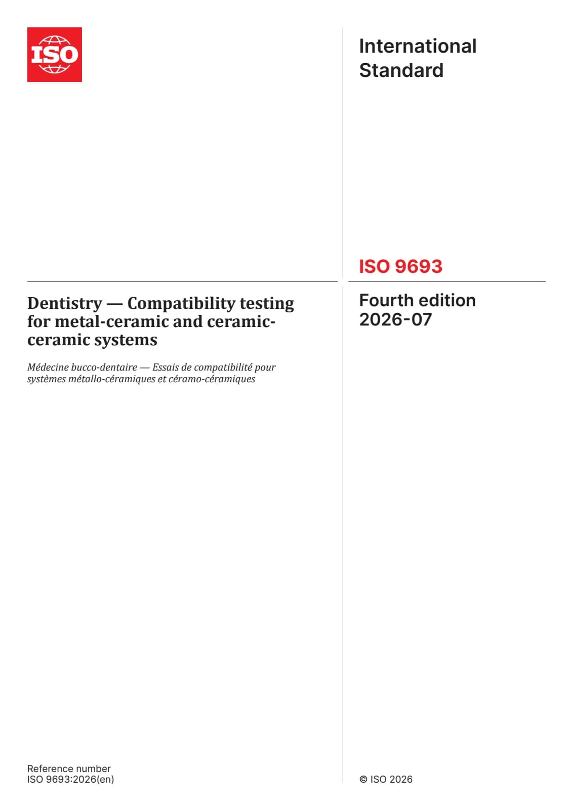 Первая страница стандарта ISO 9693:2026