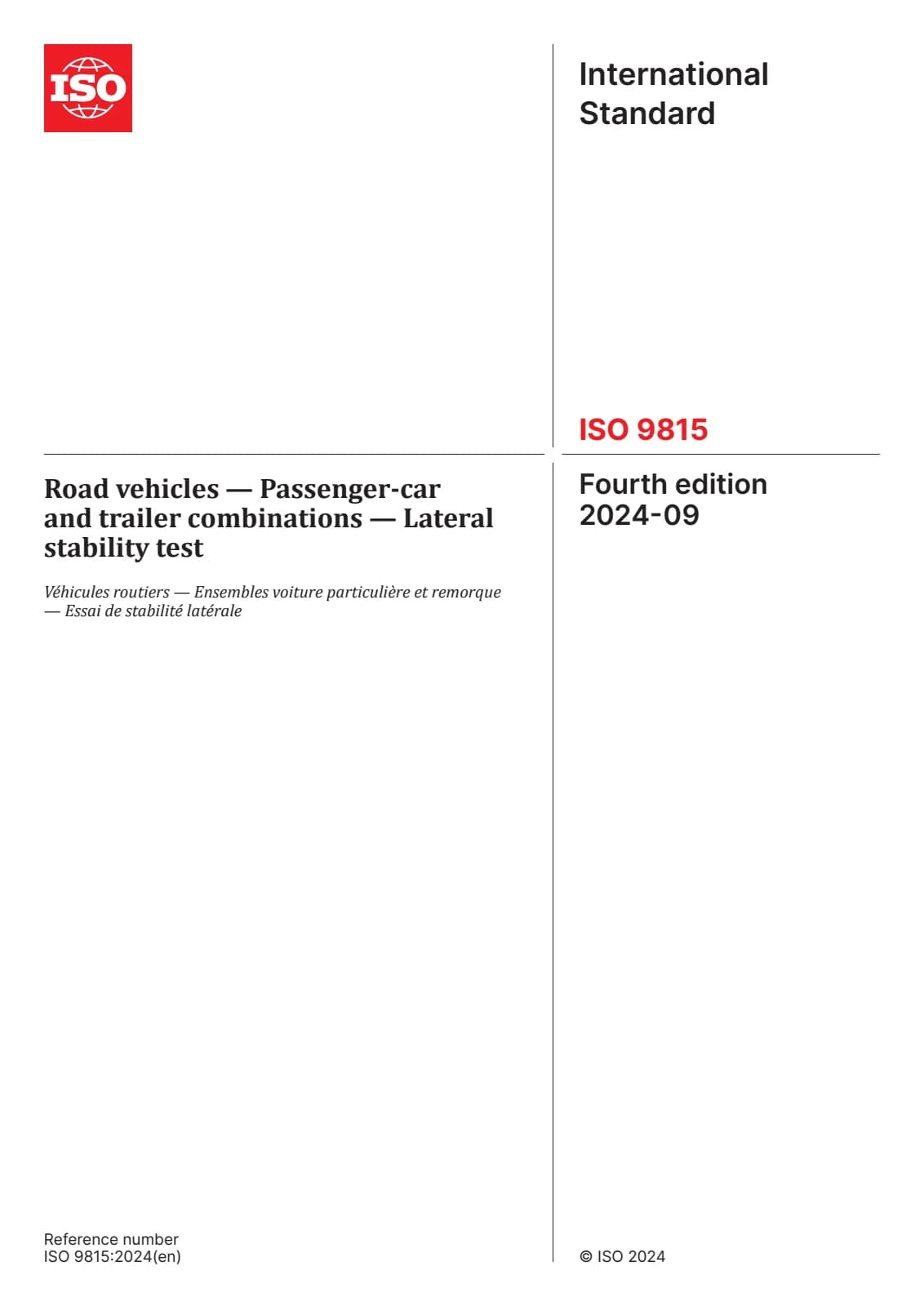 Первая страница стандарта ISO 9815:2024