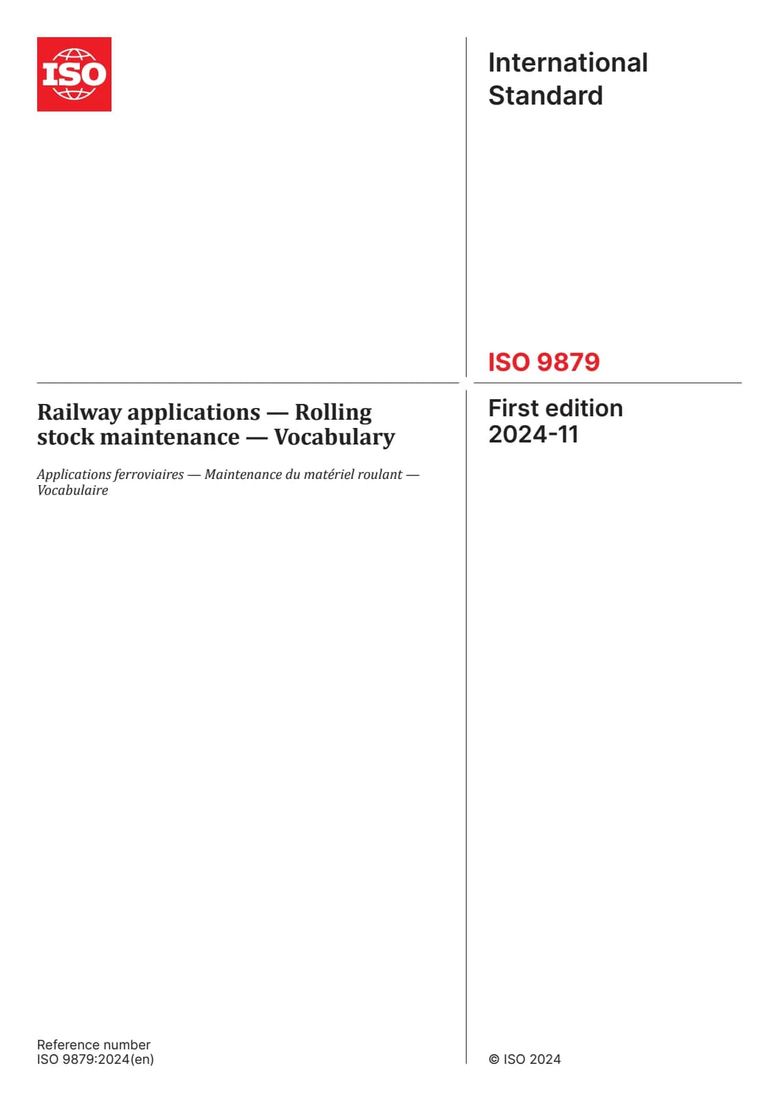 Первая страница стандарта ISO 9879:2024