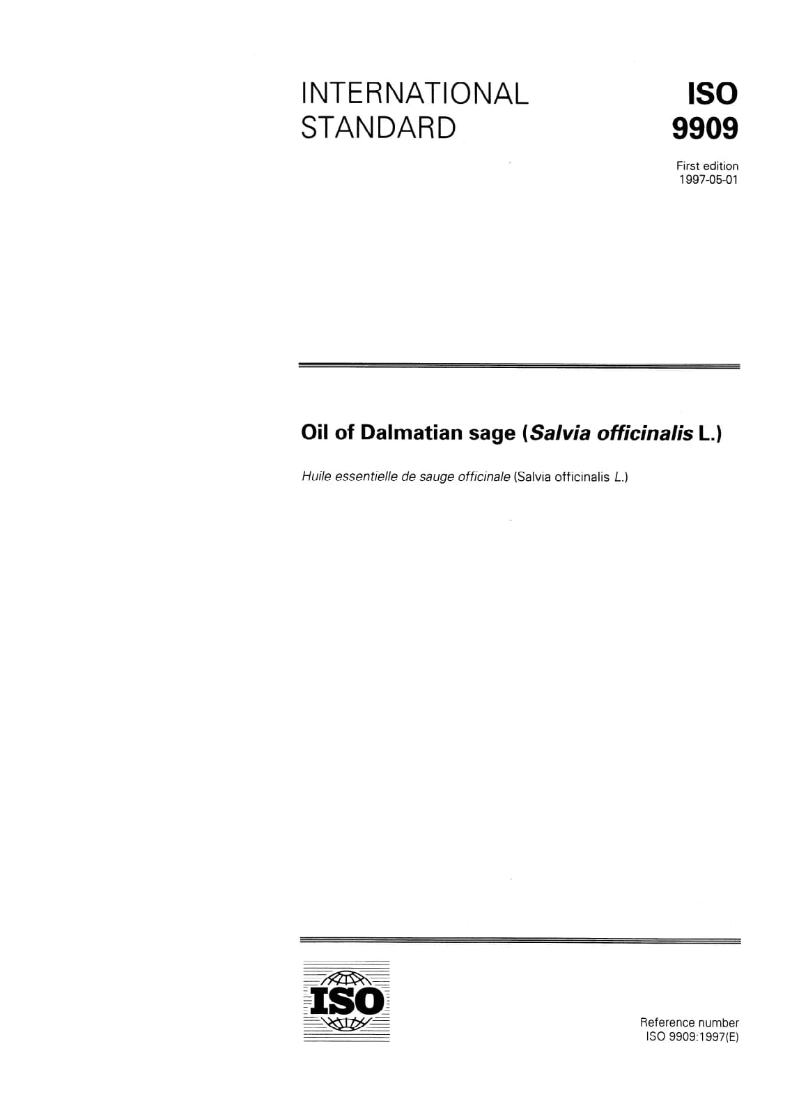 Первая страница стандарта ISO 9909:1997