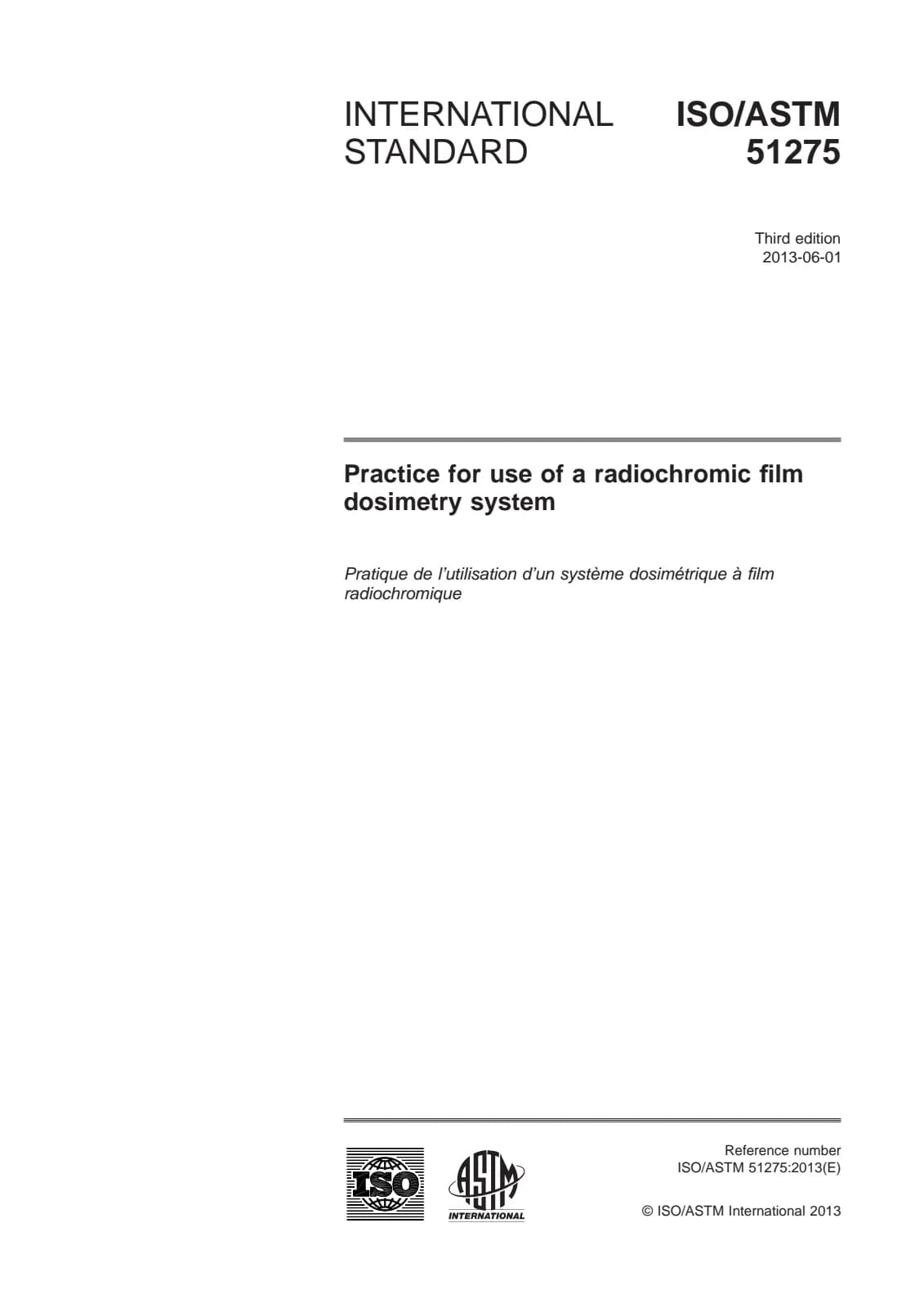 Первая страница стандарта ISO/ASTM 51275:2013