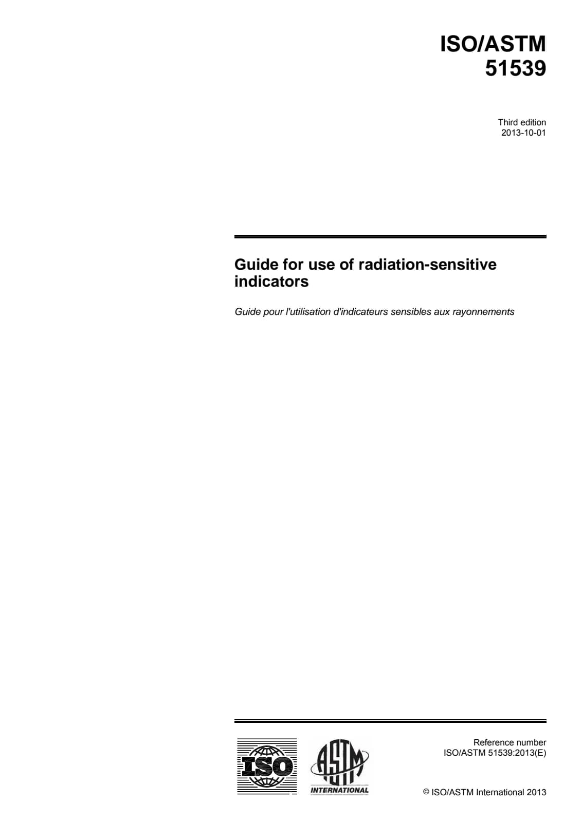 Первая страница стандарта ISO/ASTM 51539:2013