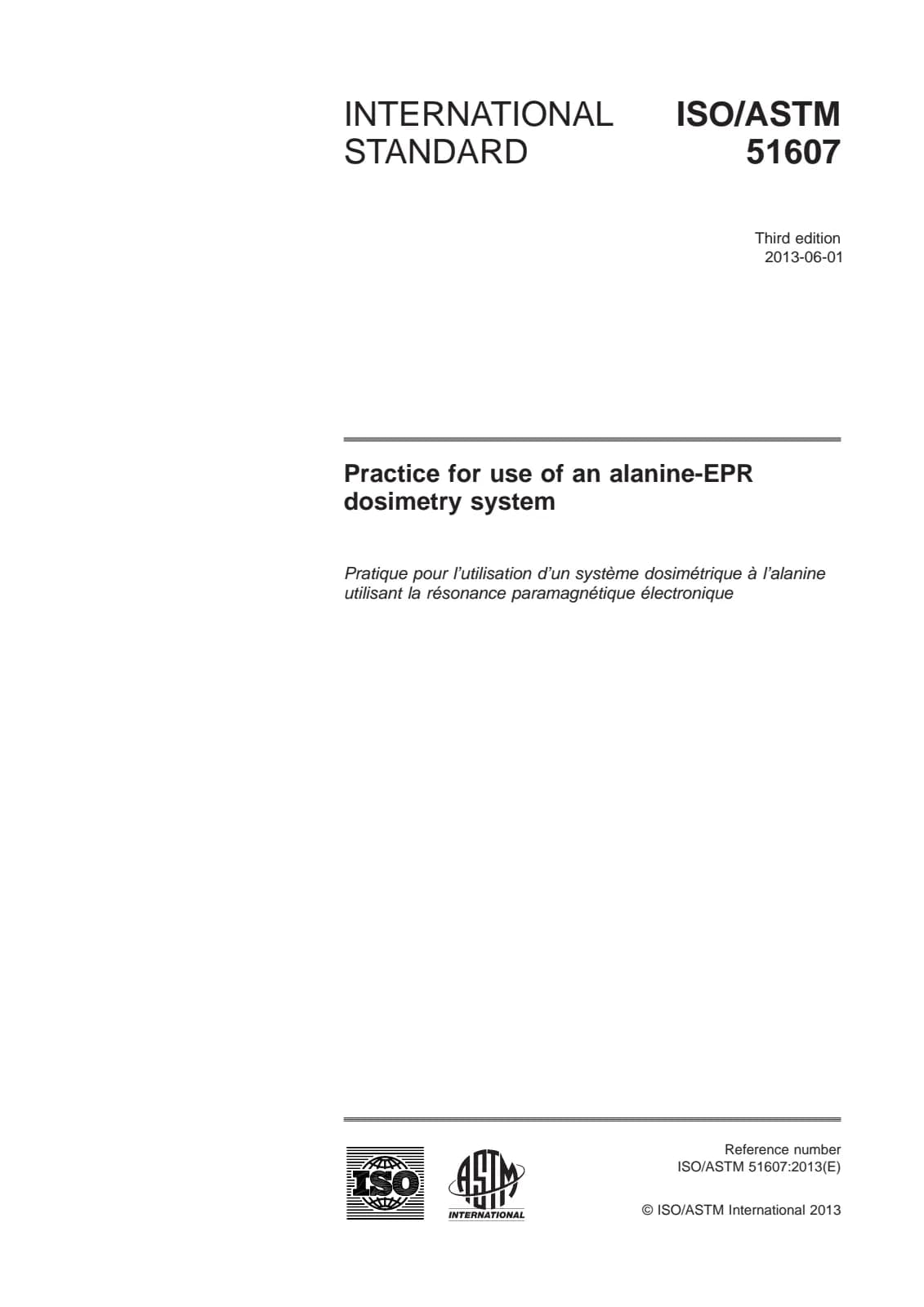 Первая страница стандарта ISO/ASTM 51607:2013