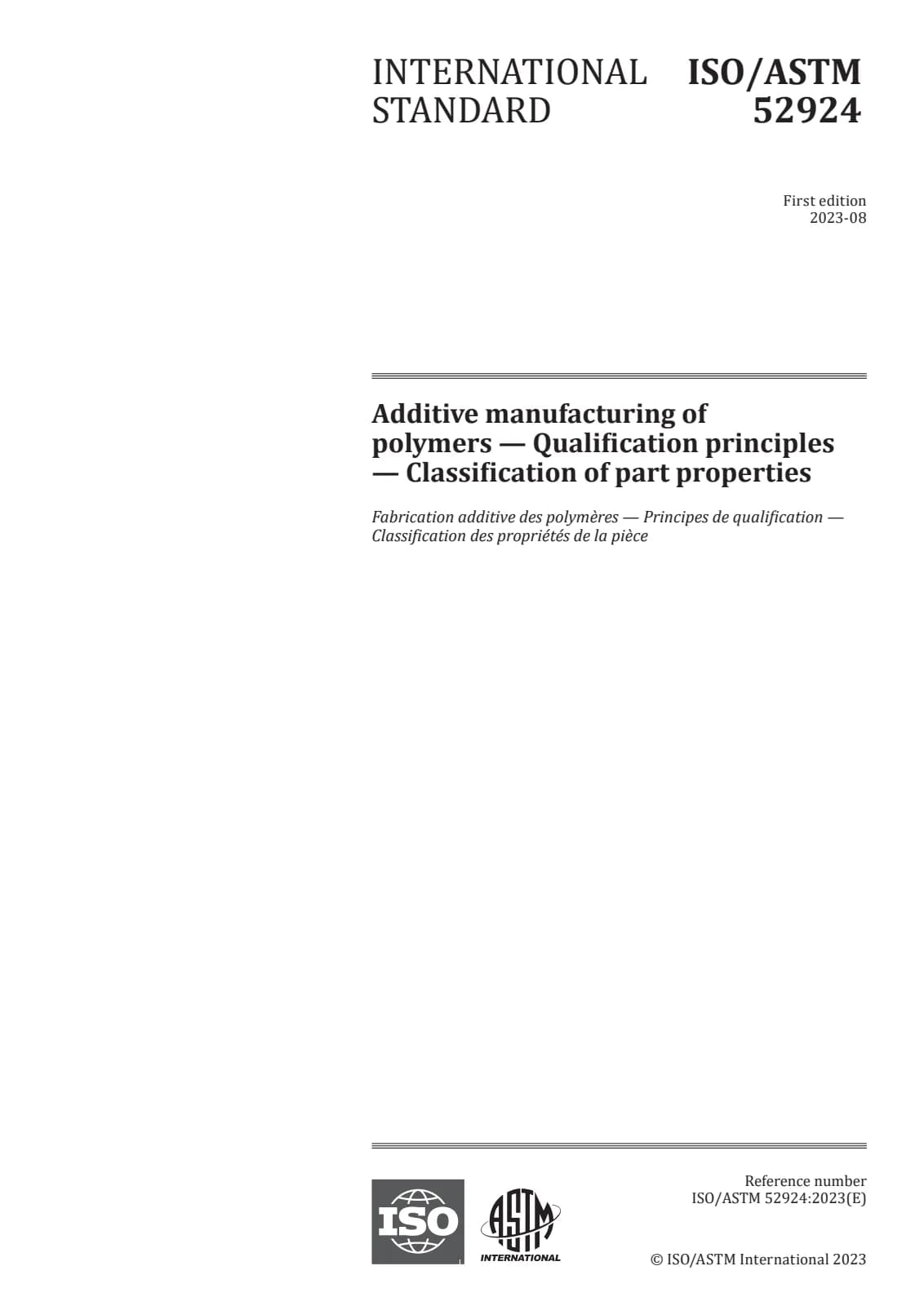 Первая страница стандарта ISO/ASTM 52924:2023