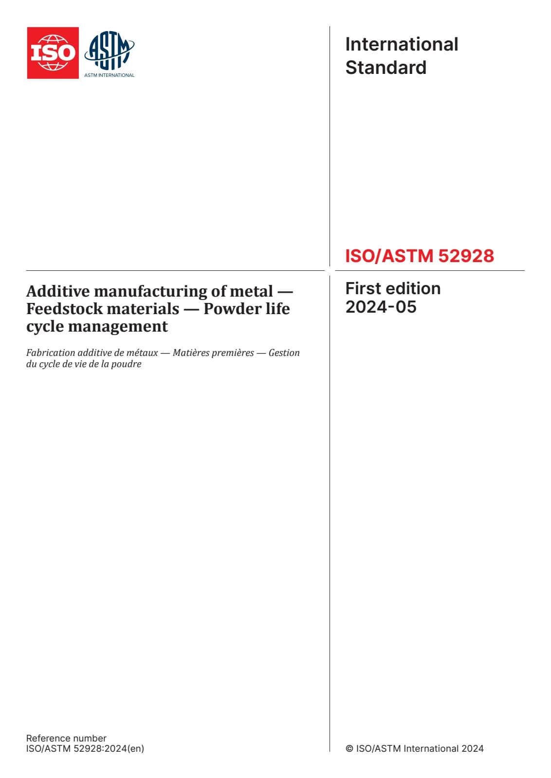 Первая страница стандарта ISO/ASTM 52928:2024