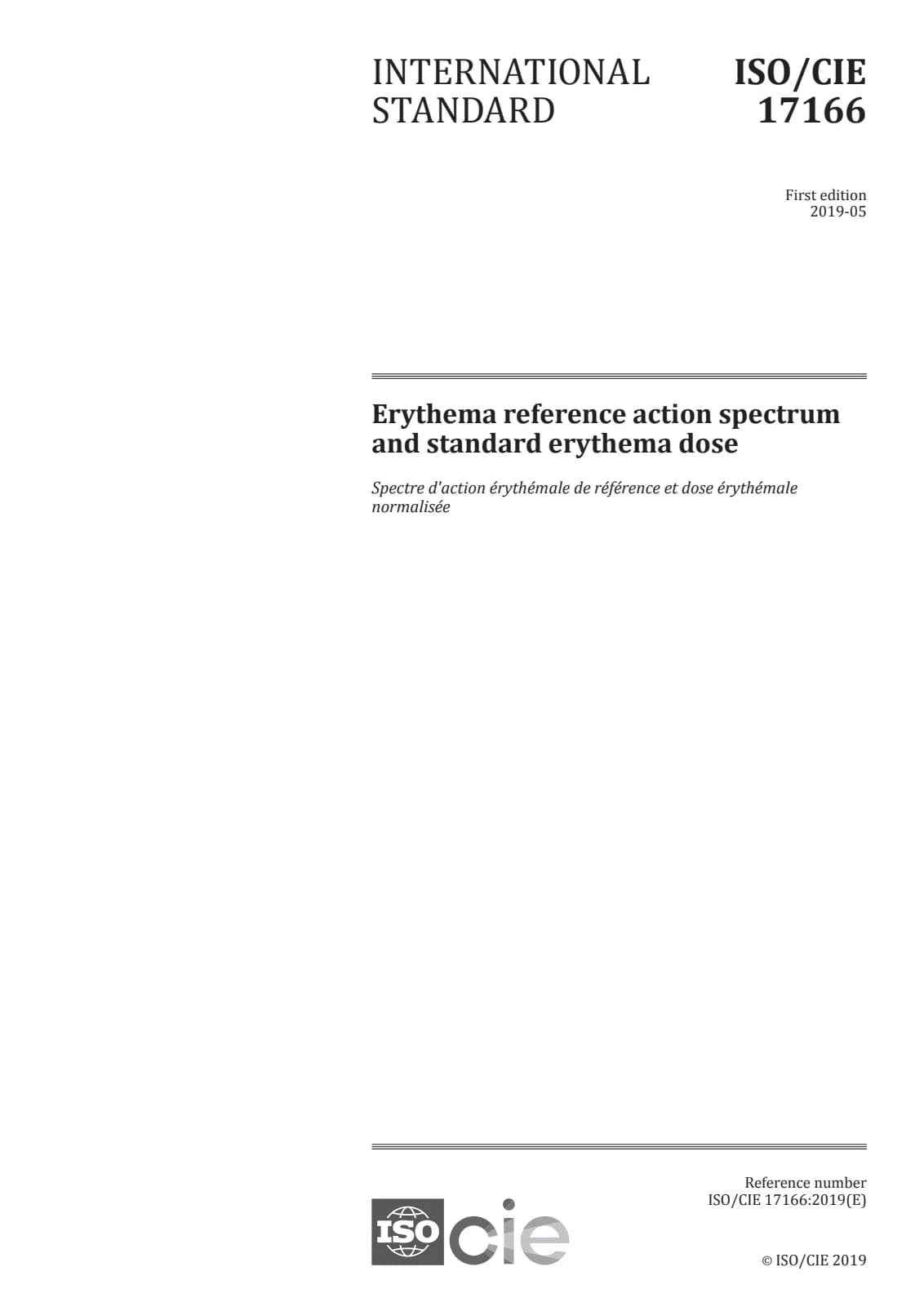 Первая страница стандарта ISO/CIE 17166:2019