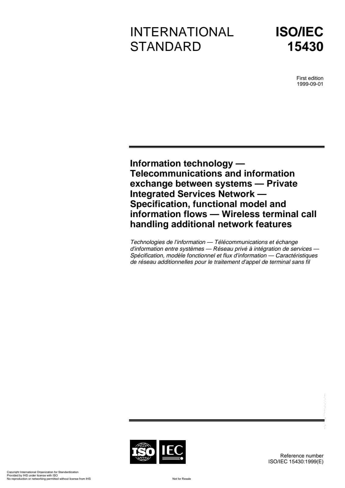 Первая страница стандарта ISO/IEC 15430:1999