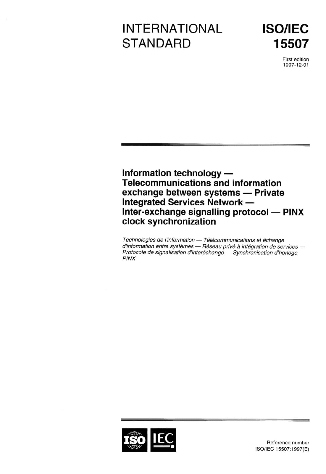 Первая страница стандарта ISO/IEC 15507:1997