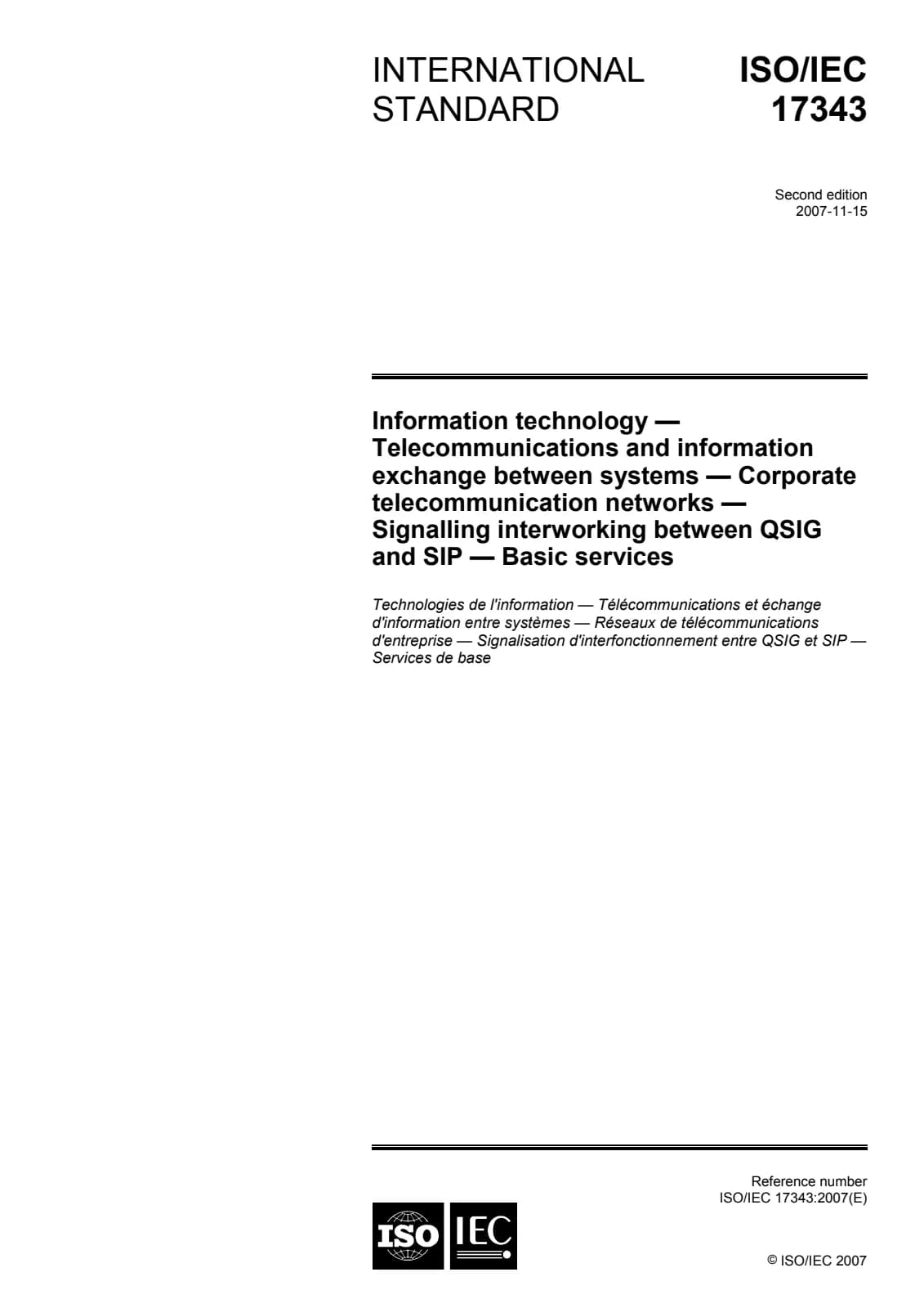 Первая страница стандарта ISO/IEC 17343:2007