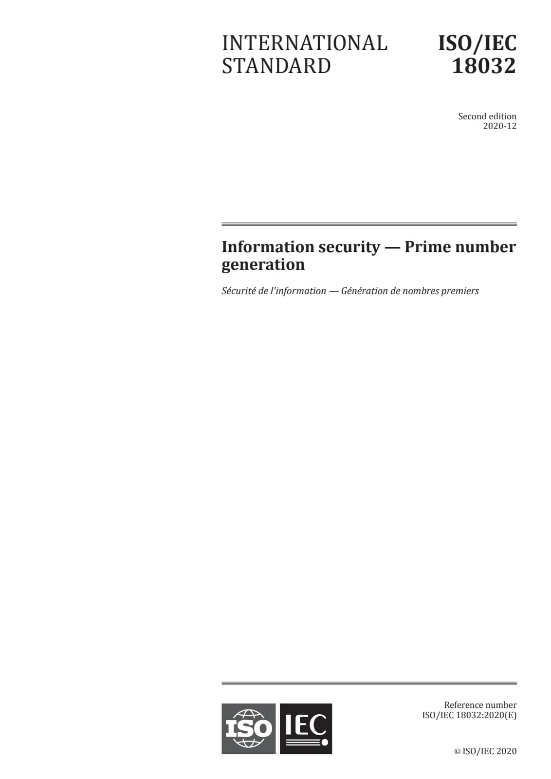 Первая страница стандарта ISO/IEC 18032:2020