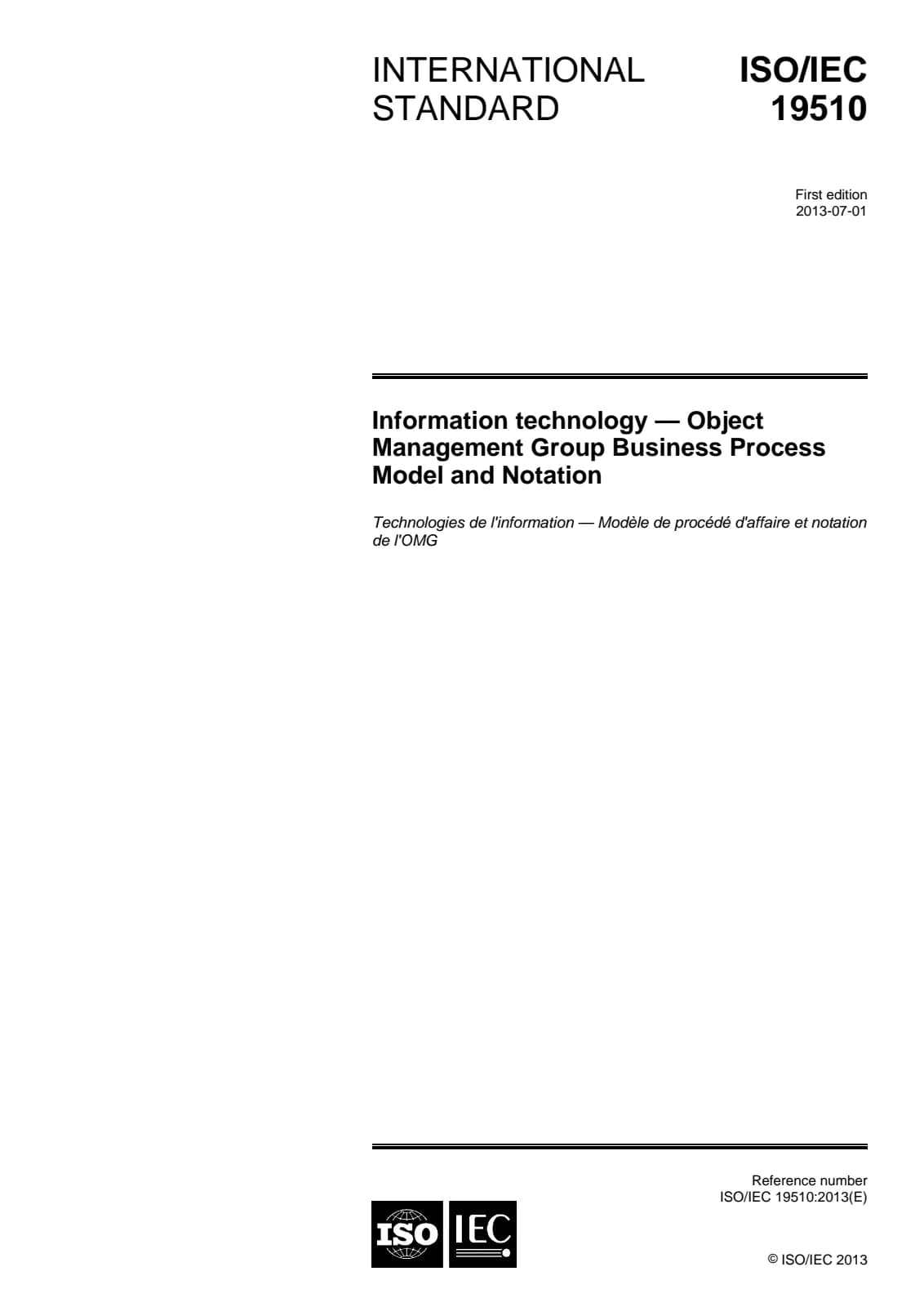 Первая страница стандарта ISO/IEC 19510:2013