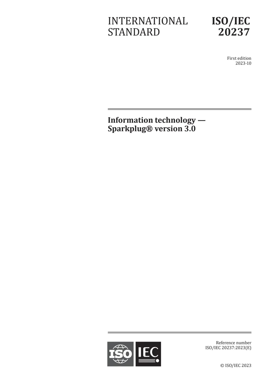 Первая страница стандарта ISO/IEC 20237:2023
