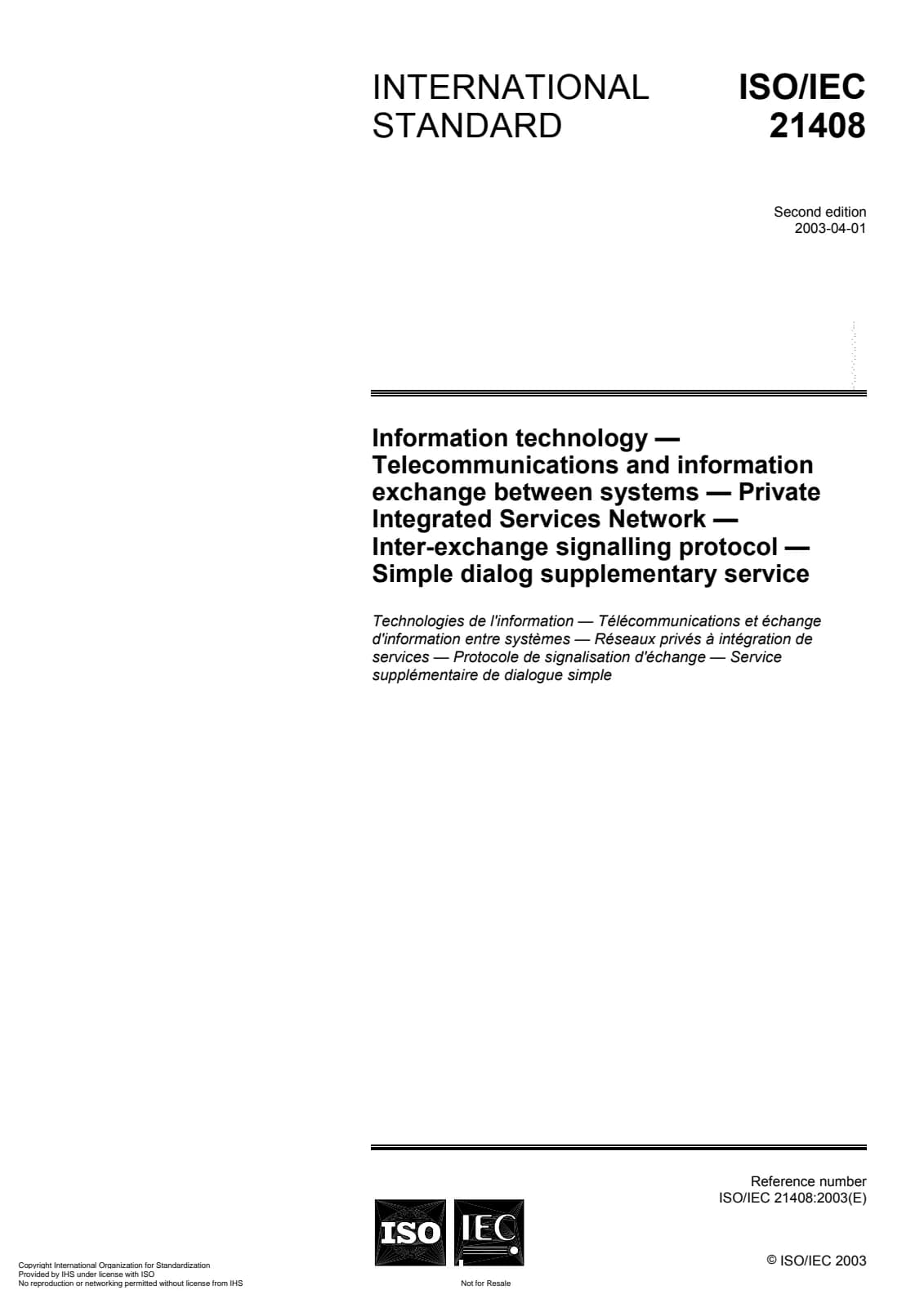 Первая страница стандарта ISO/IEC 21408:2003
