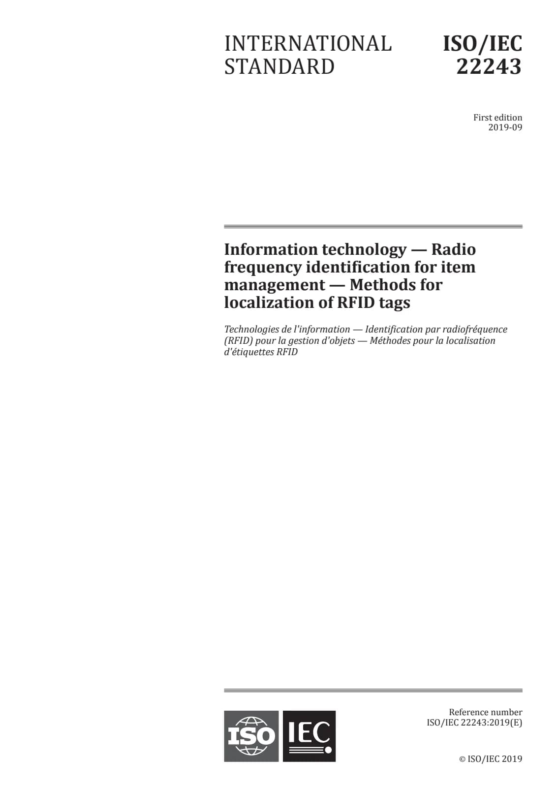 Первая страница стандарта ISO/IEC 22243:2019