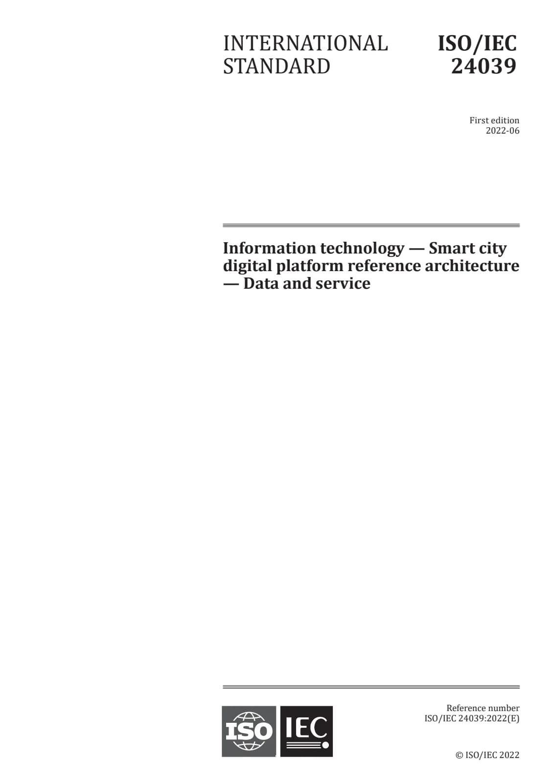 Первая страница стандарта ISO/IEC 24039:2022