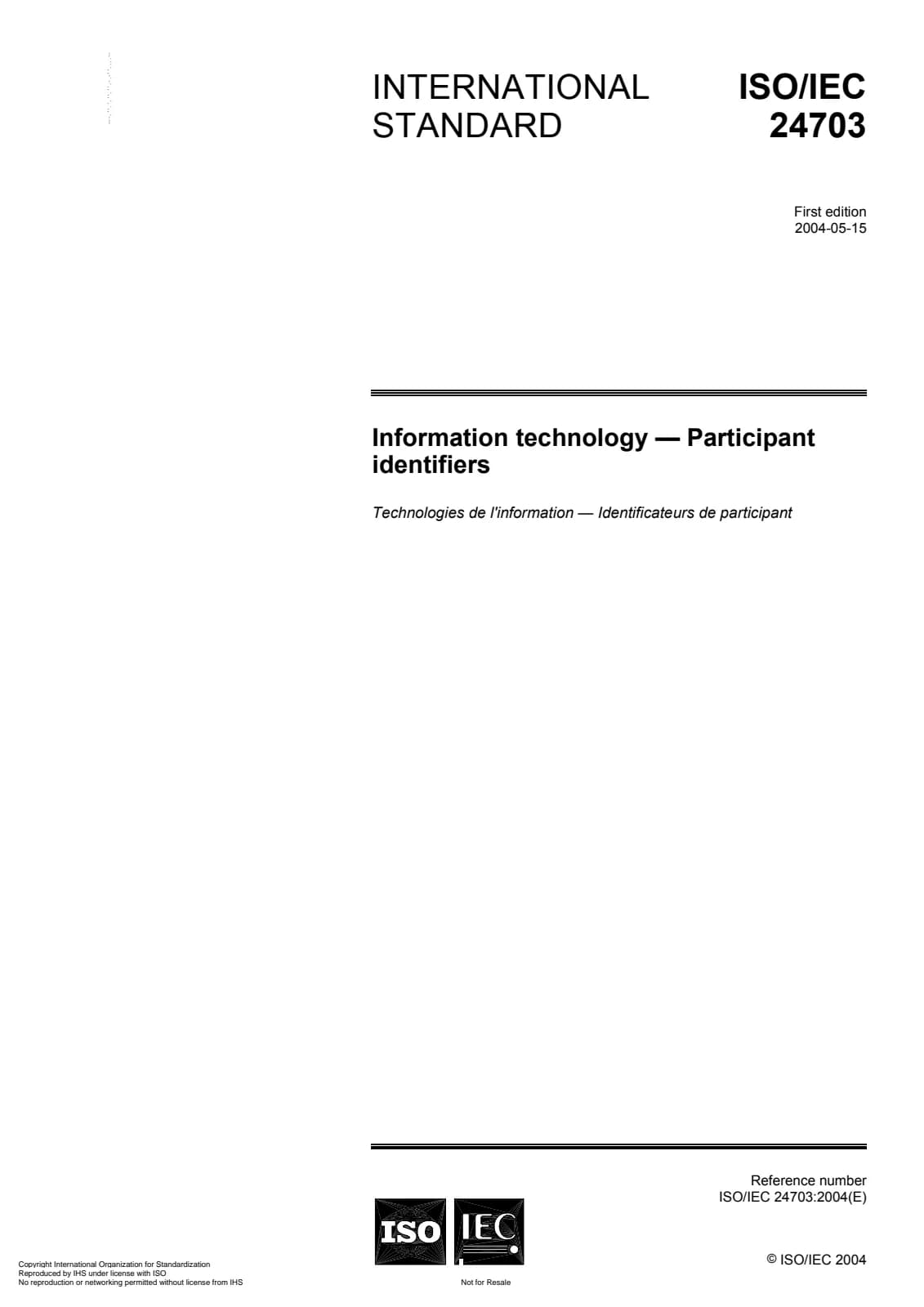 Первая страница стандарта ISO/IEC 24703:2004