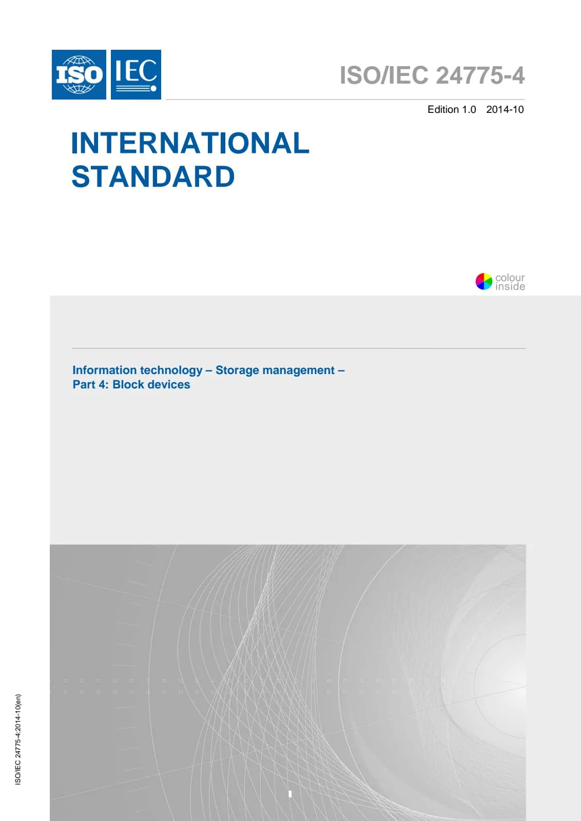 Первая страница стандарта ISO/IEC 24775-4:2014