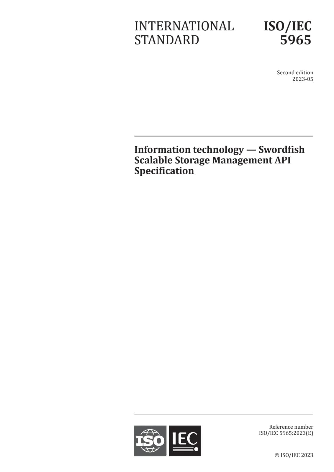 Первая страница стандарта ISO/IEC 5965:2023