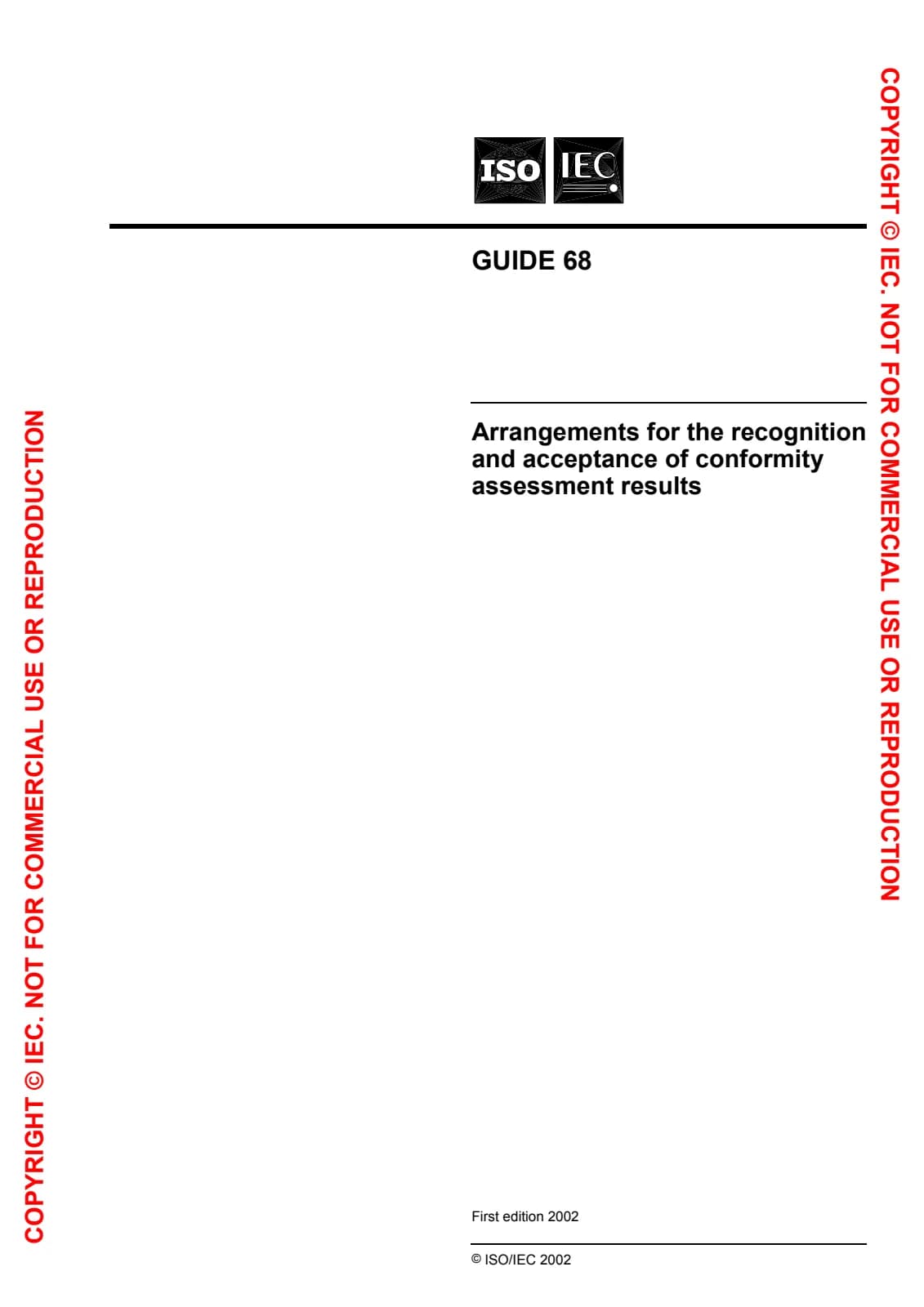Первая страница стандарта ISO/IEC Guide 68:2002