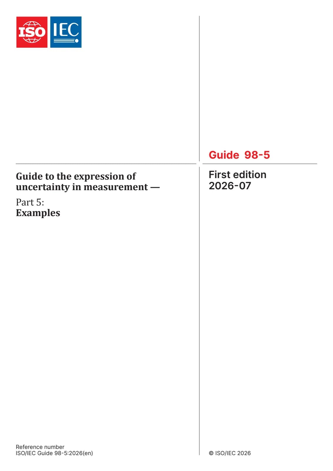 Первая страница стандарта ISO/IEC Guide 98-5:2026