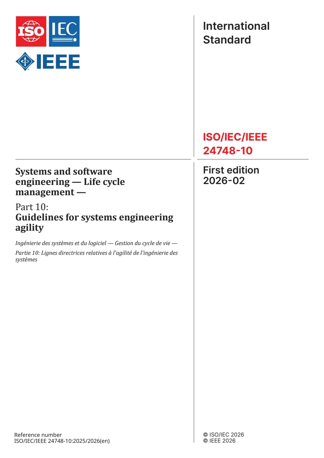Первая страница стандарта ISO/IEC/IEEE 24748-10:2026