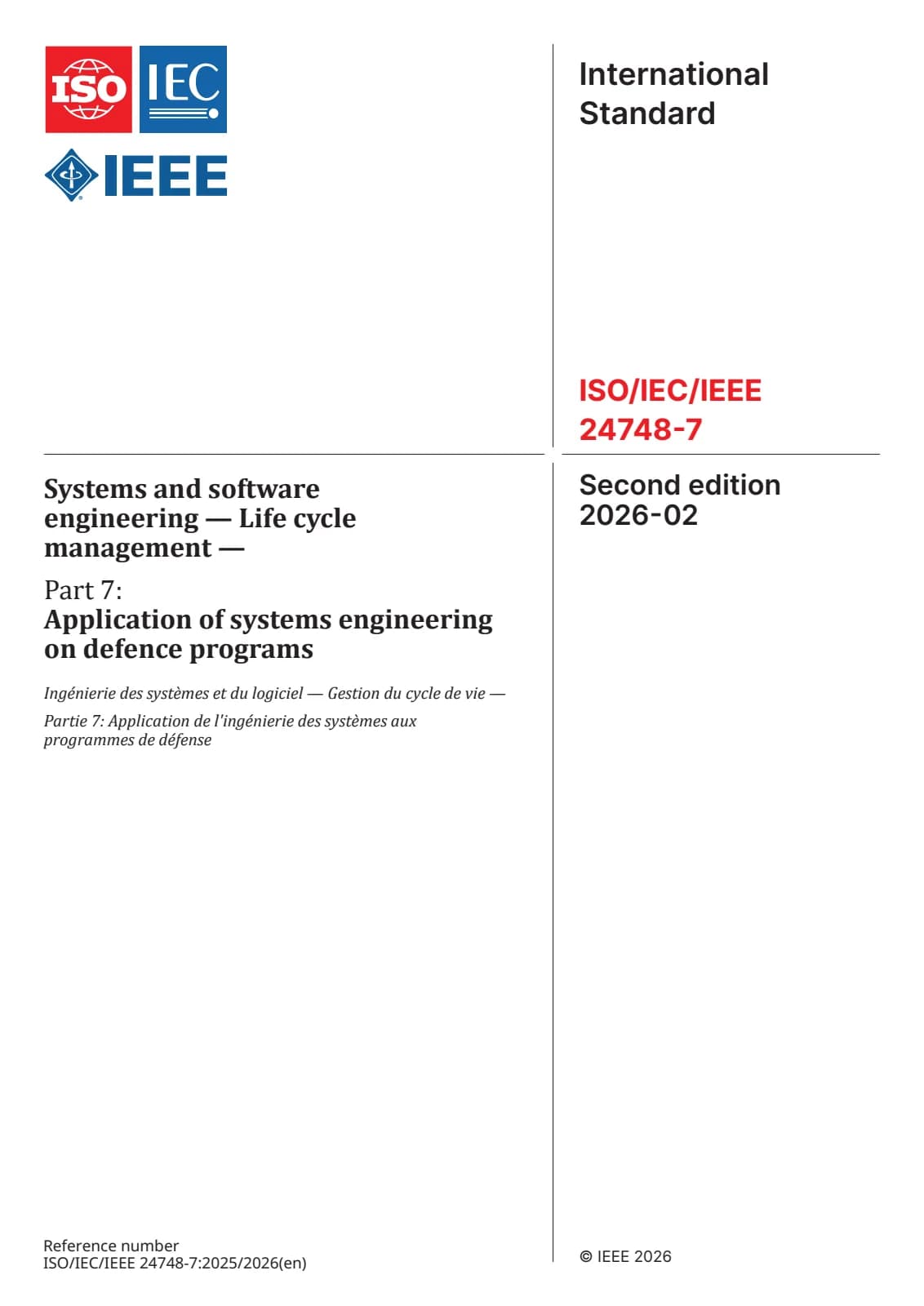 Первая страница стандарта ISO/IEC/IEEE 24748-7:2026